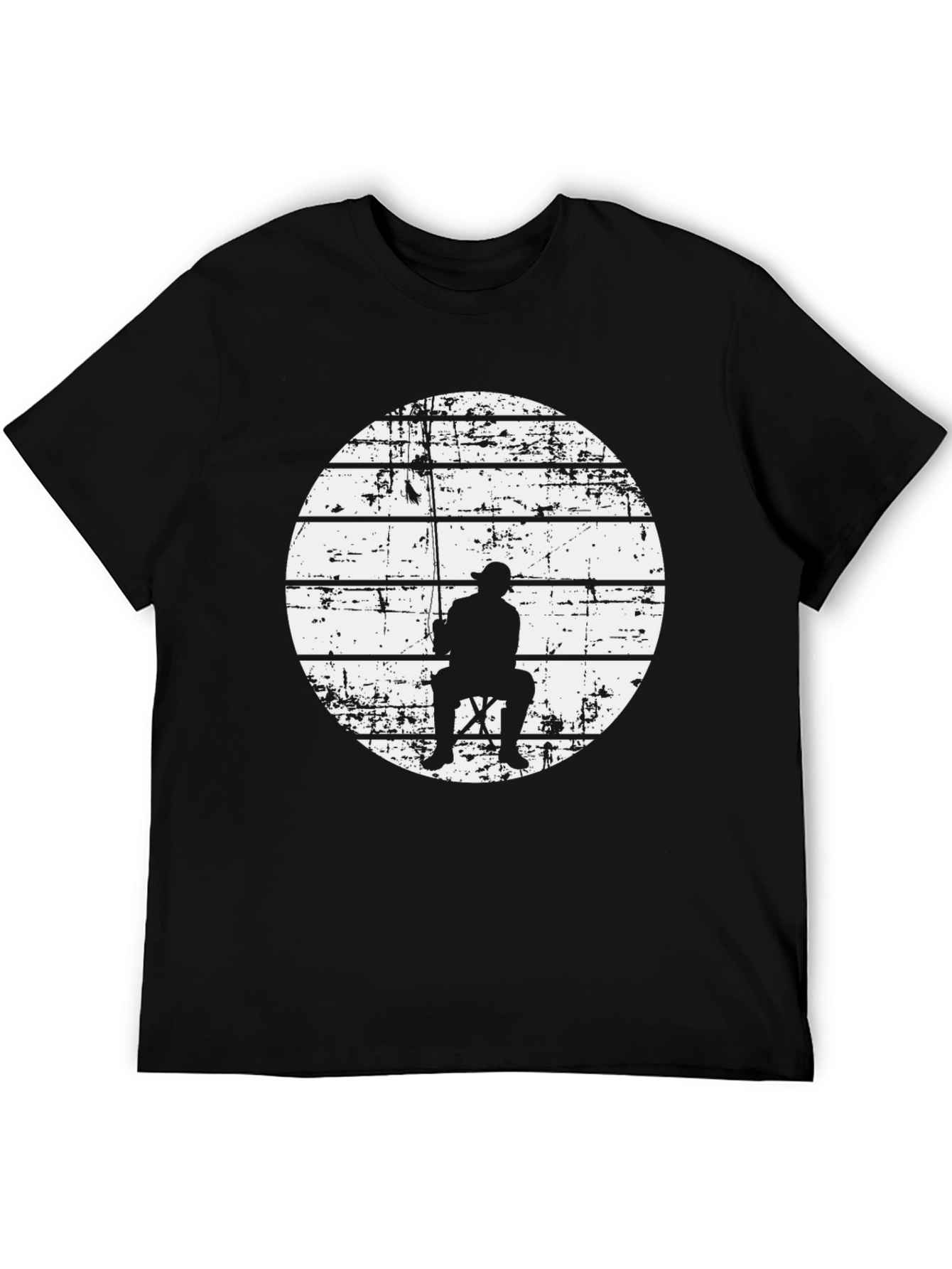 Fisherman Silhouette Graphic T-Shirt