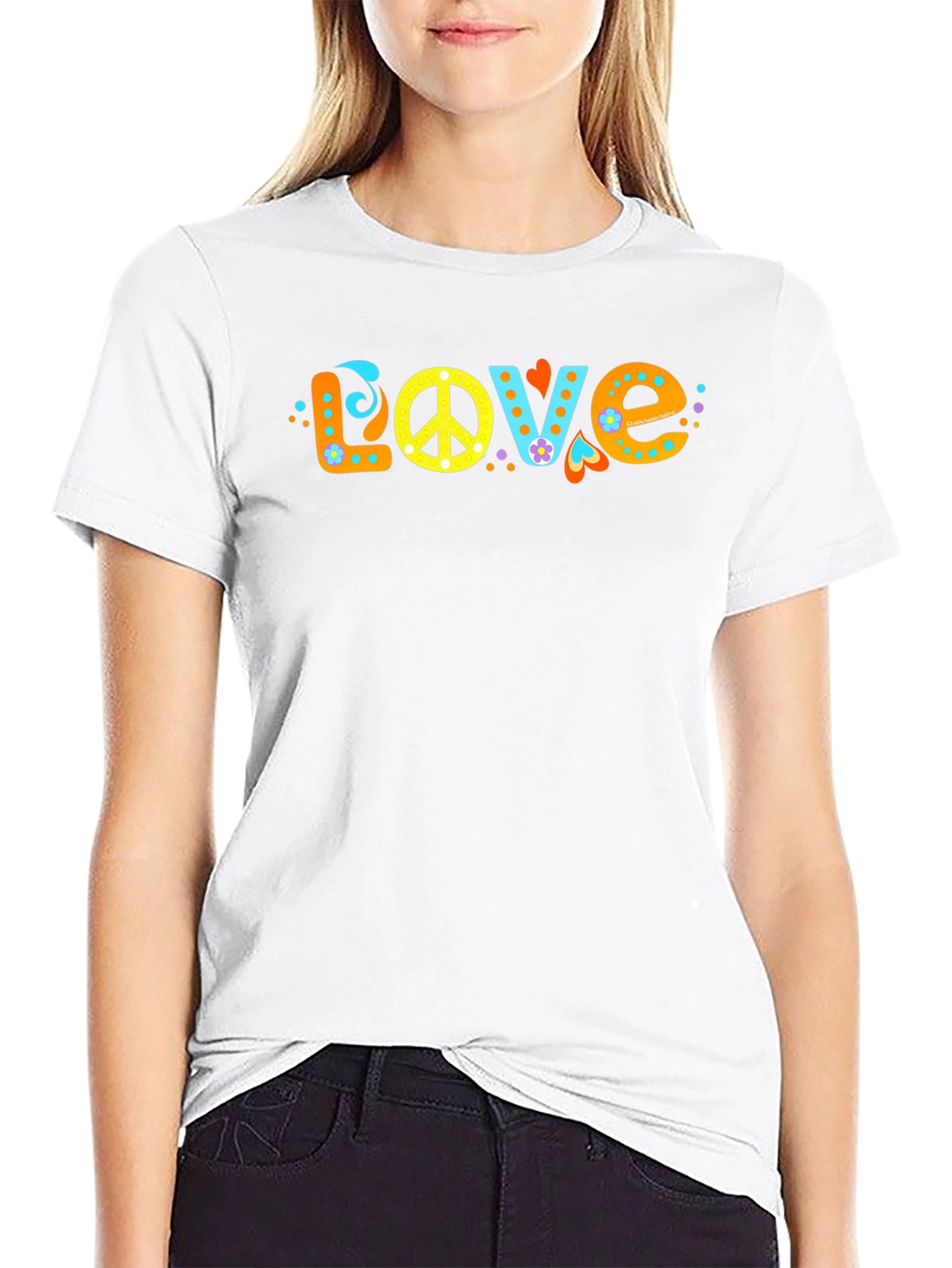 Retro Peace & Love T-Shirt - Groovy Hippie Style