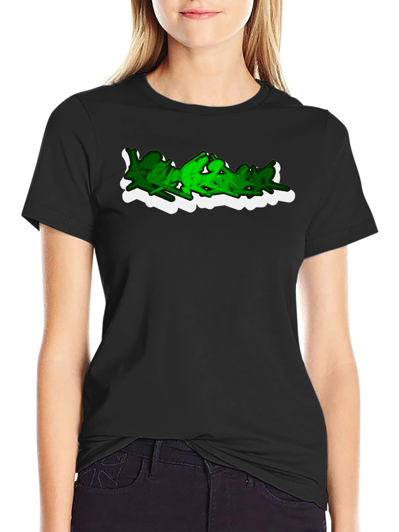 Urban Graffiti Style Black T-Shirt
