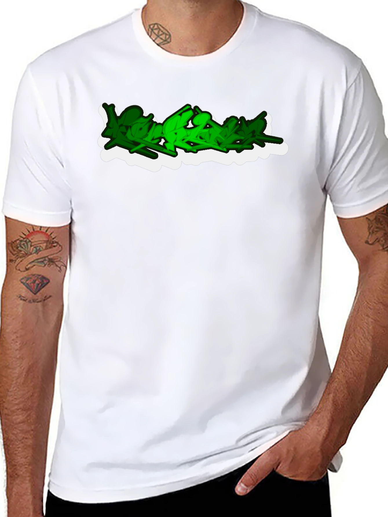 Urban Graffiti Style Black T-Shirt