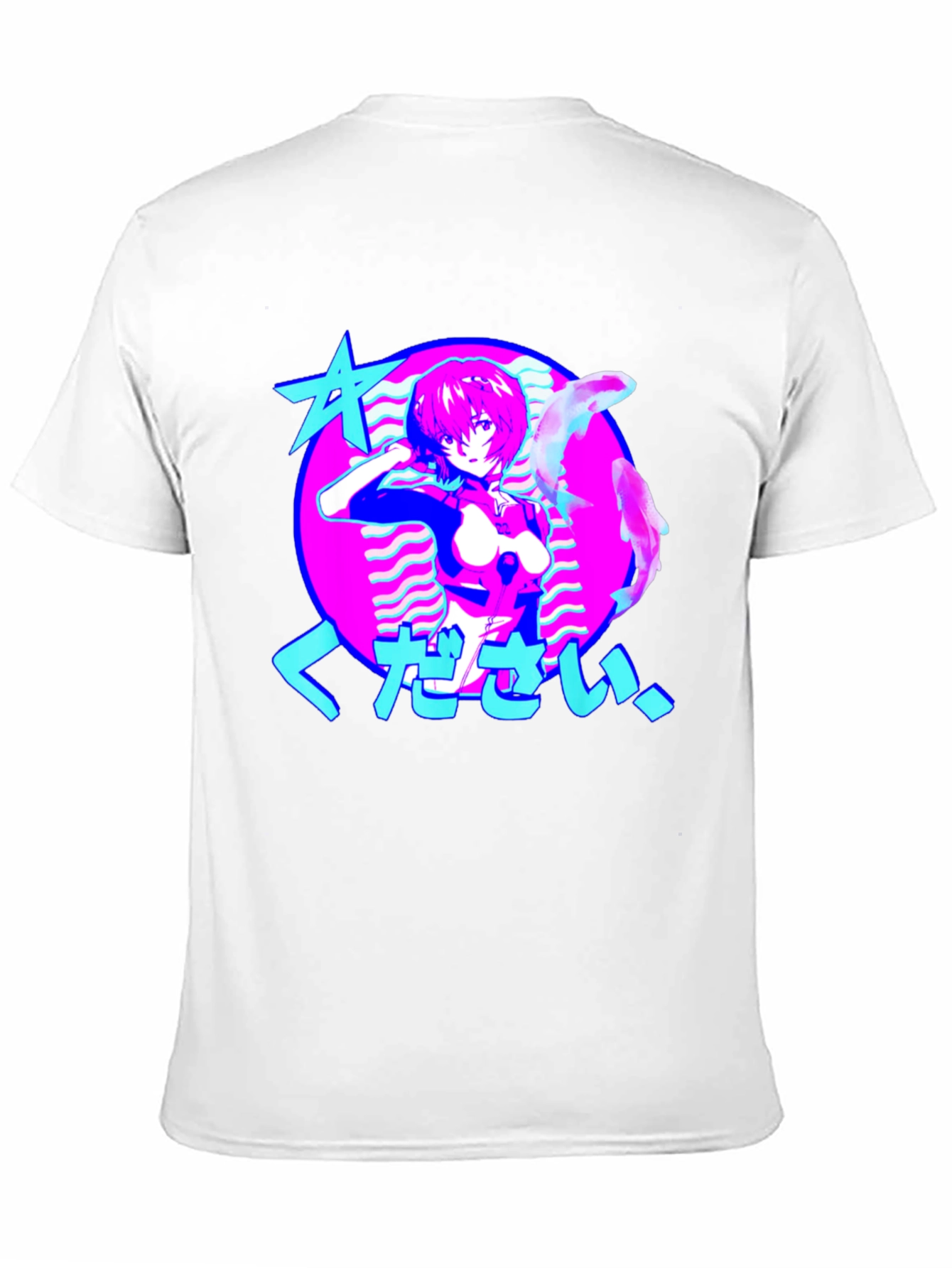 Anime Girl Graphic Tee - Retro Vaporwave Design