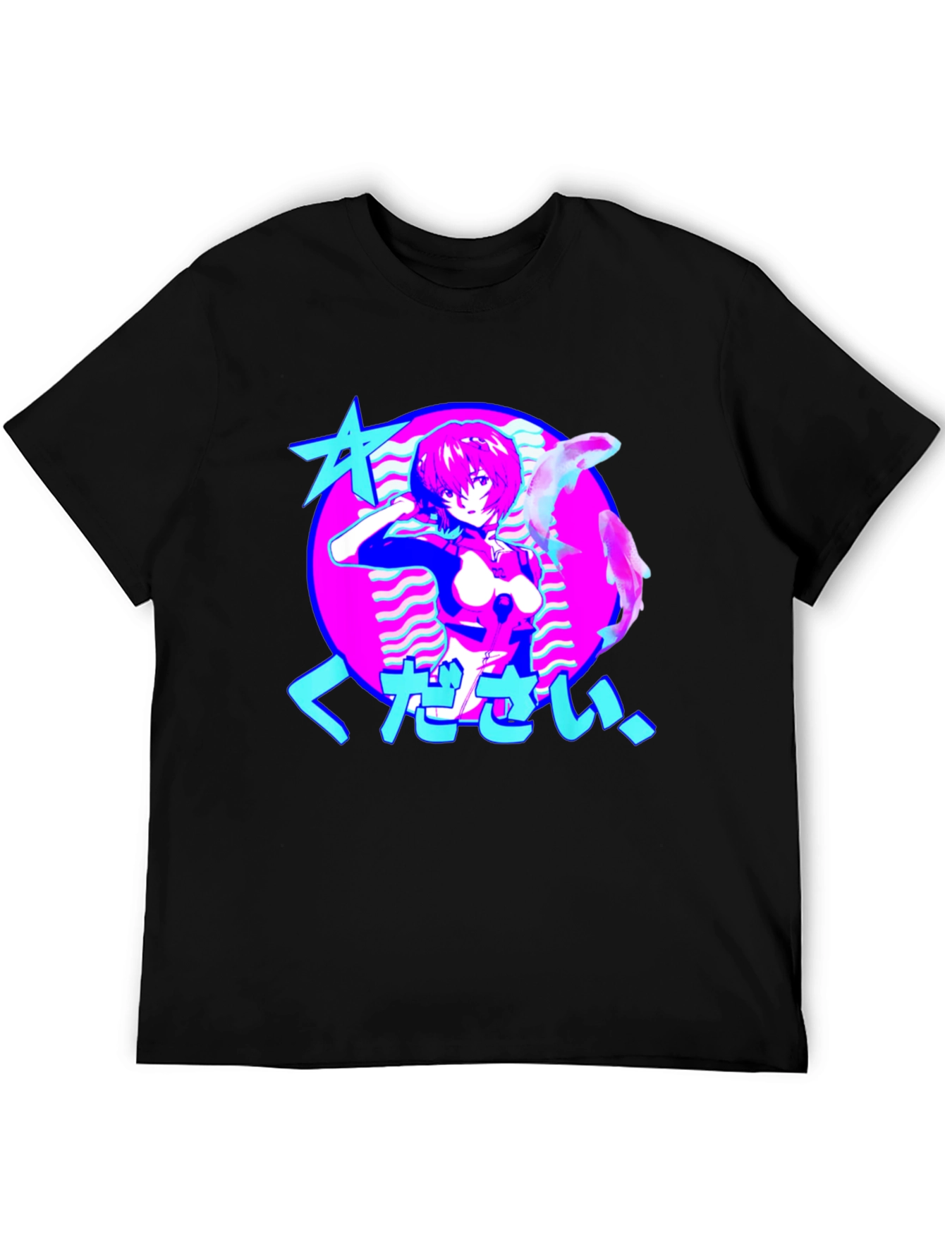 Anime Girl Graphic Tee - Retro Vaporwave Design