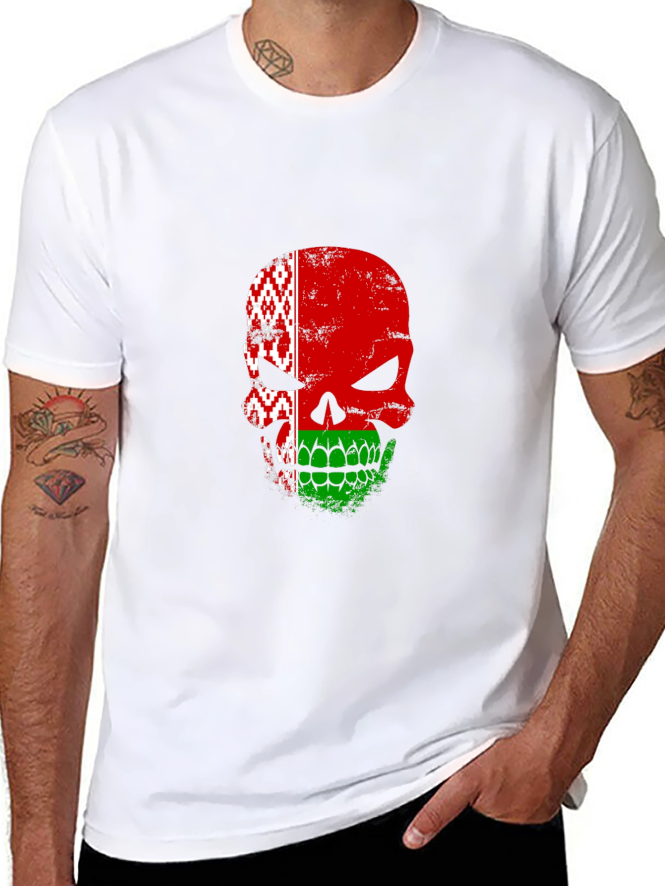 Belarus Skull Flag Graphic T-Shirt