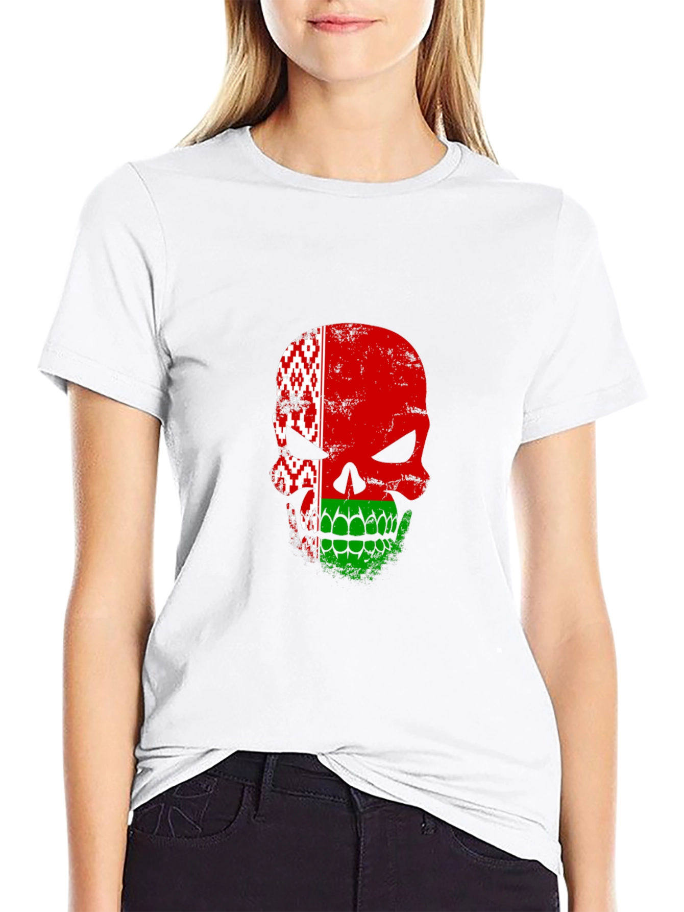 Belarus Skull Flag Graphic T-Shirt