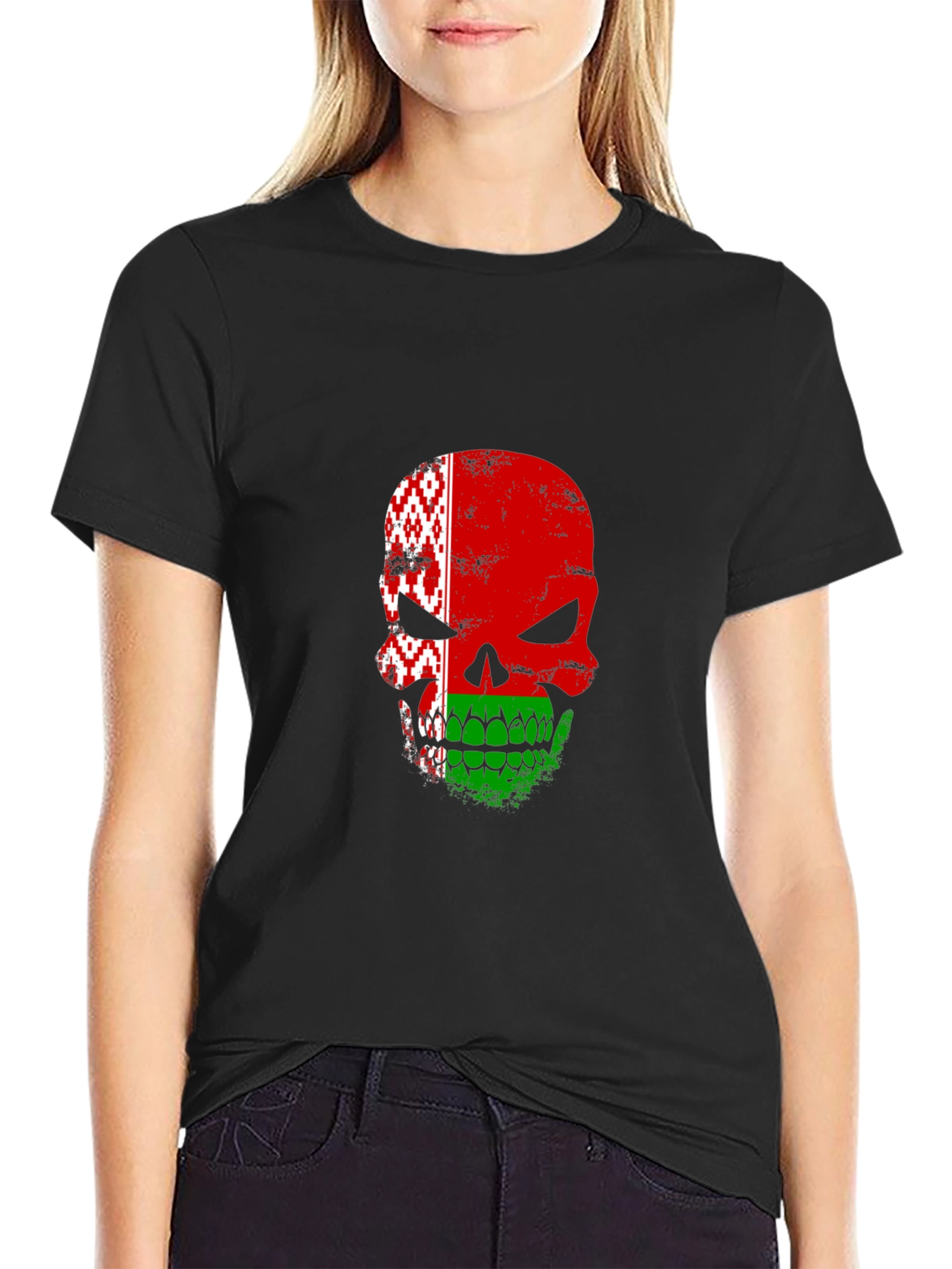 Belarus Skull Flag Graphic T-Shirt