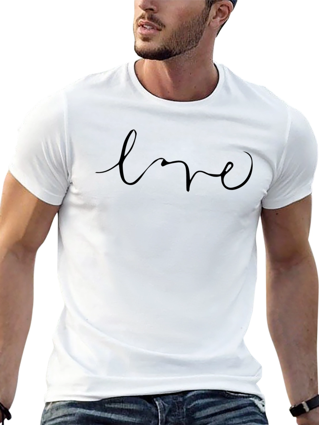 Love Script Black T-Shirt - Stylish & Comfortable