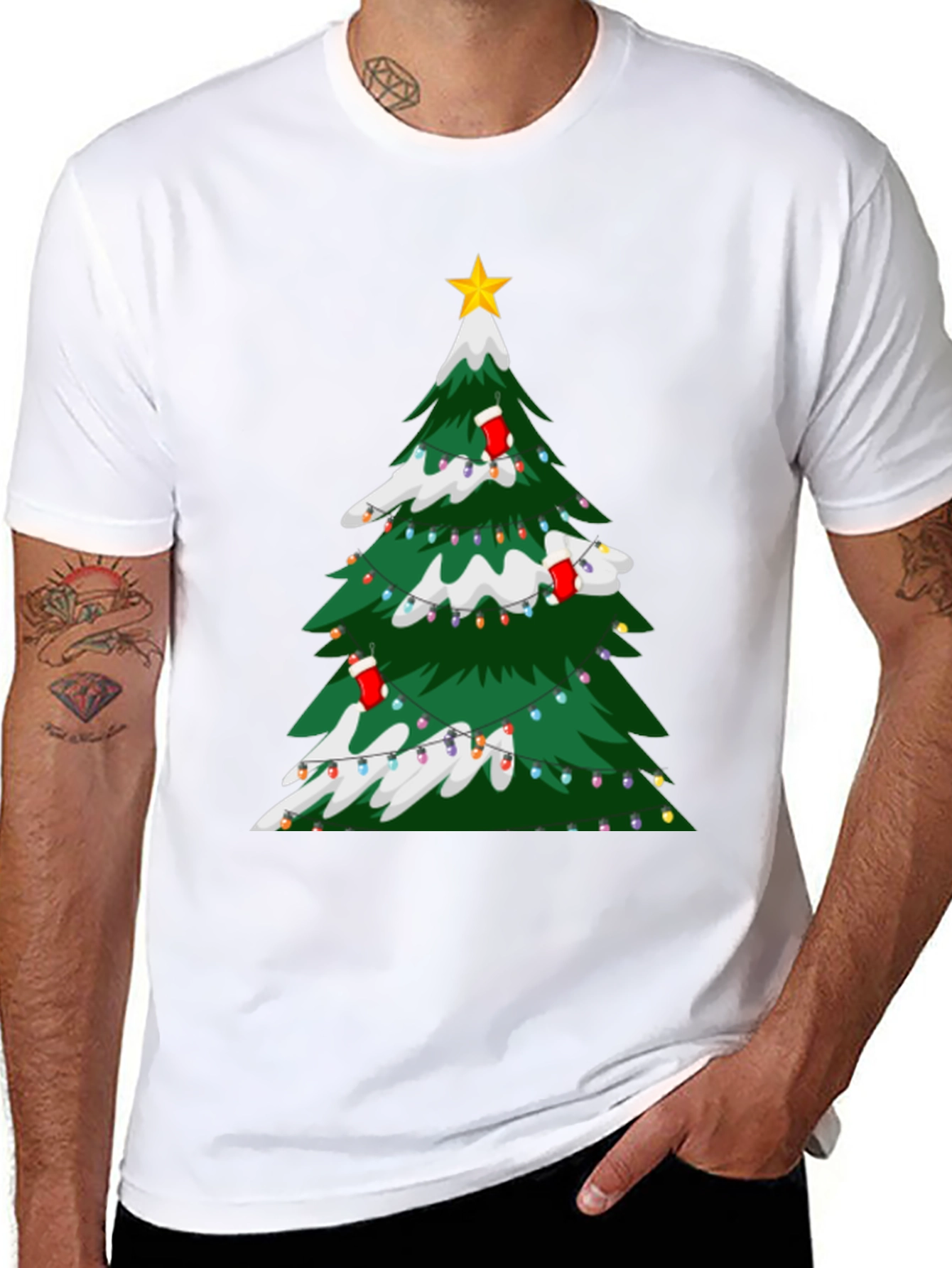 Christmas Tree Graphic Tee - Holiday Festive Style