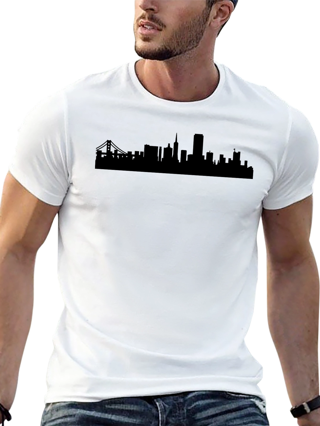 City Skyline T-Shirt - Mens Black Graphic Tee