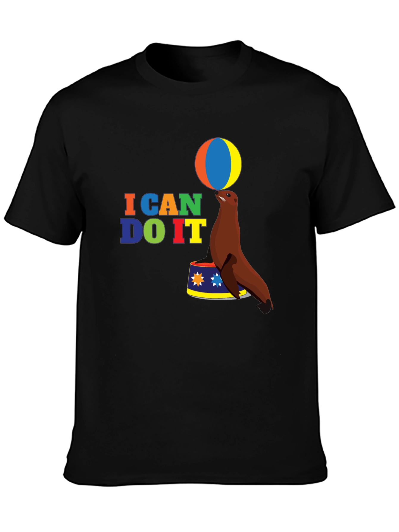 I Can Do It Seal T-Shirt - Black