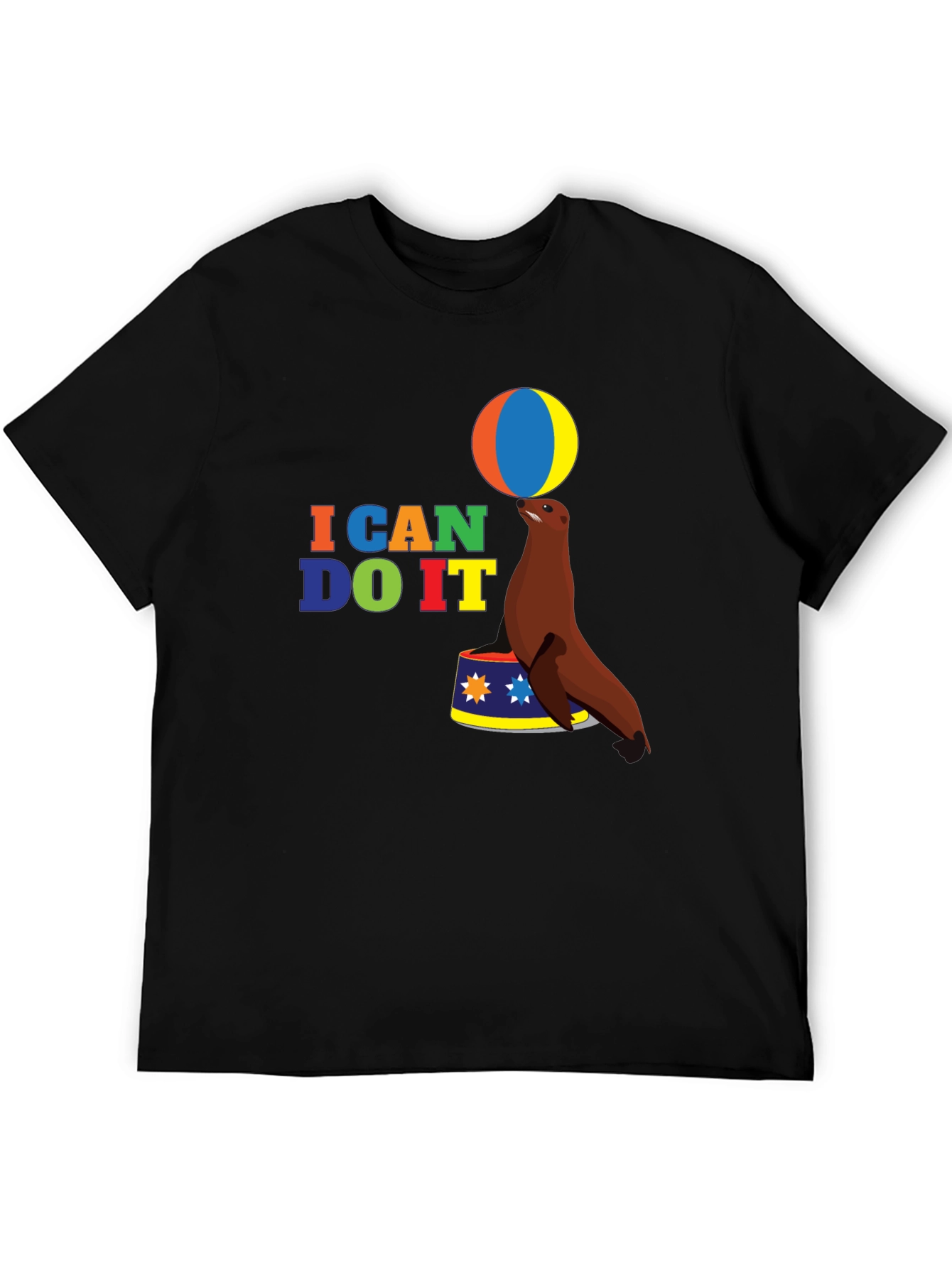 I Can Do It Seal T-Shirt - Black