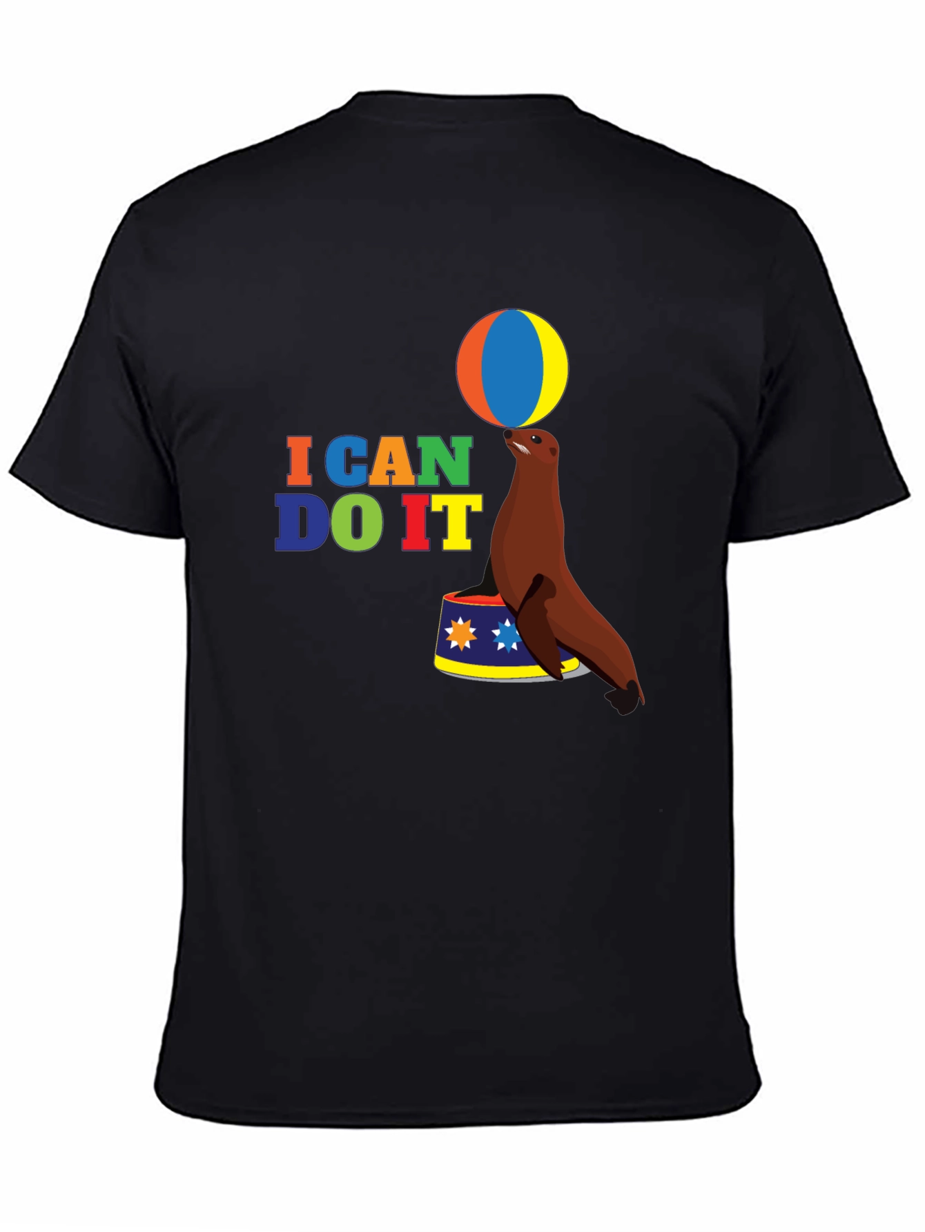 I Can Do It Seal T-Shirt - Black