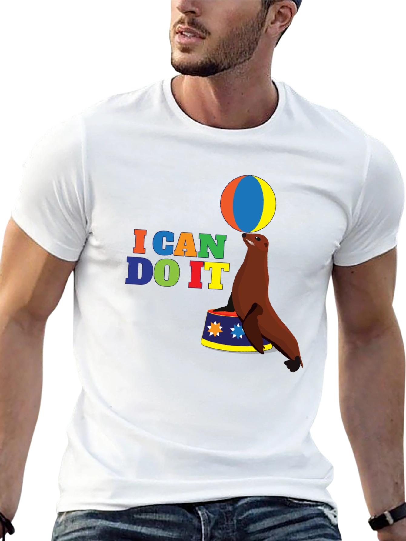 I Can Do It Seal T-Shirt - Black