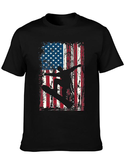 American Flag Snowboarder T-Shirt