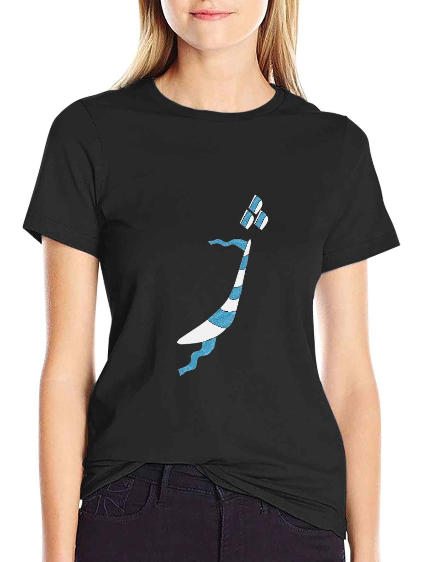 Mens Black T-Shirt with Arabic Letter Design