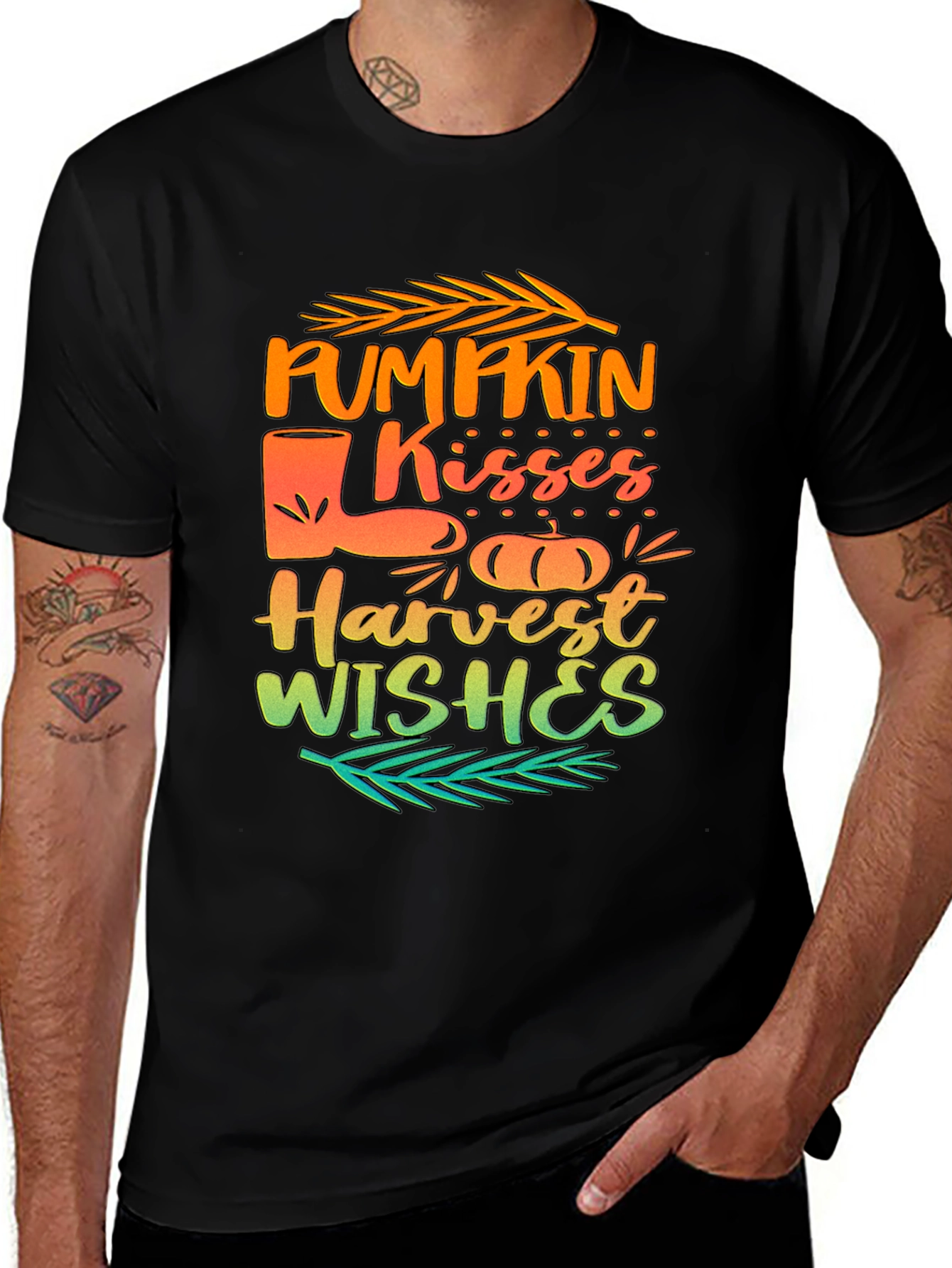 Pumpkin Kisses Harvest Wishes Graphic Tee