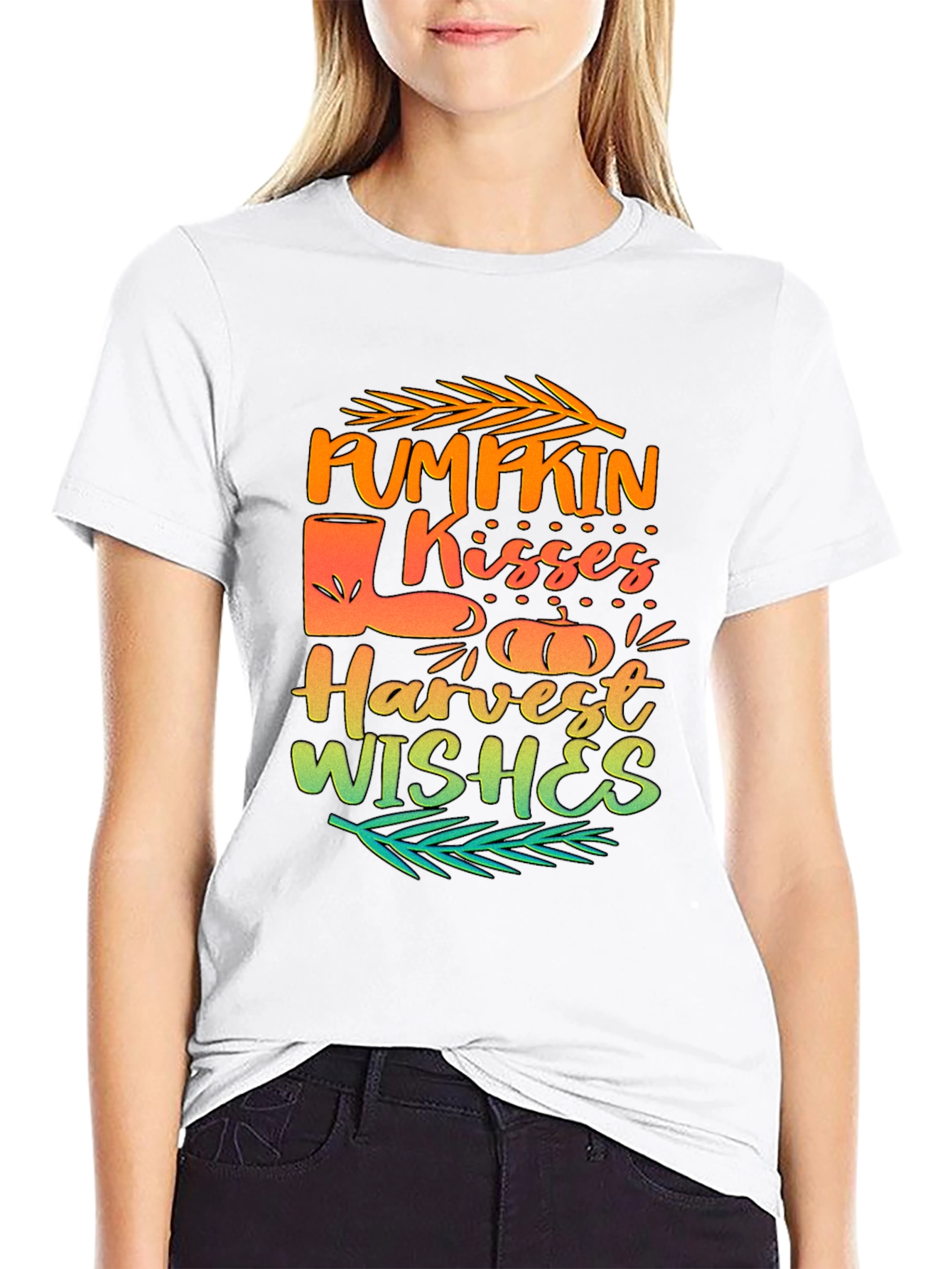 Pumpkin Kisses Harvest Wishes Graphic Tee