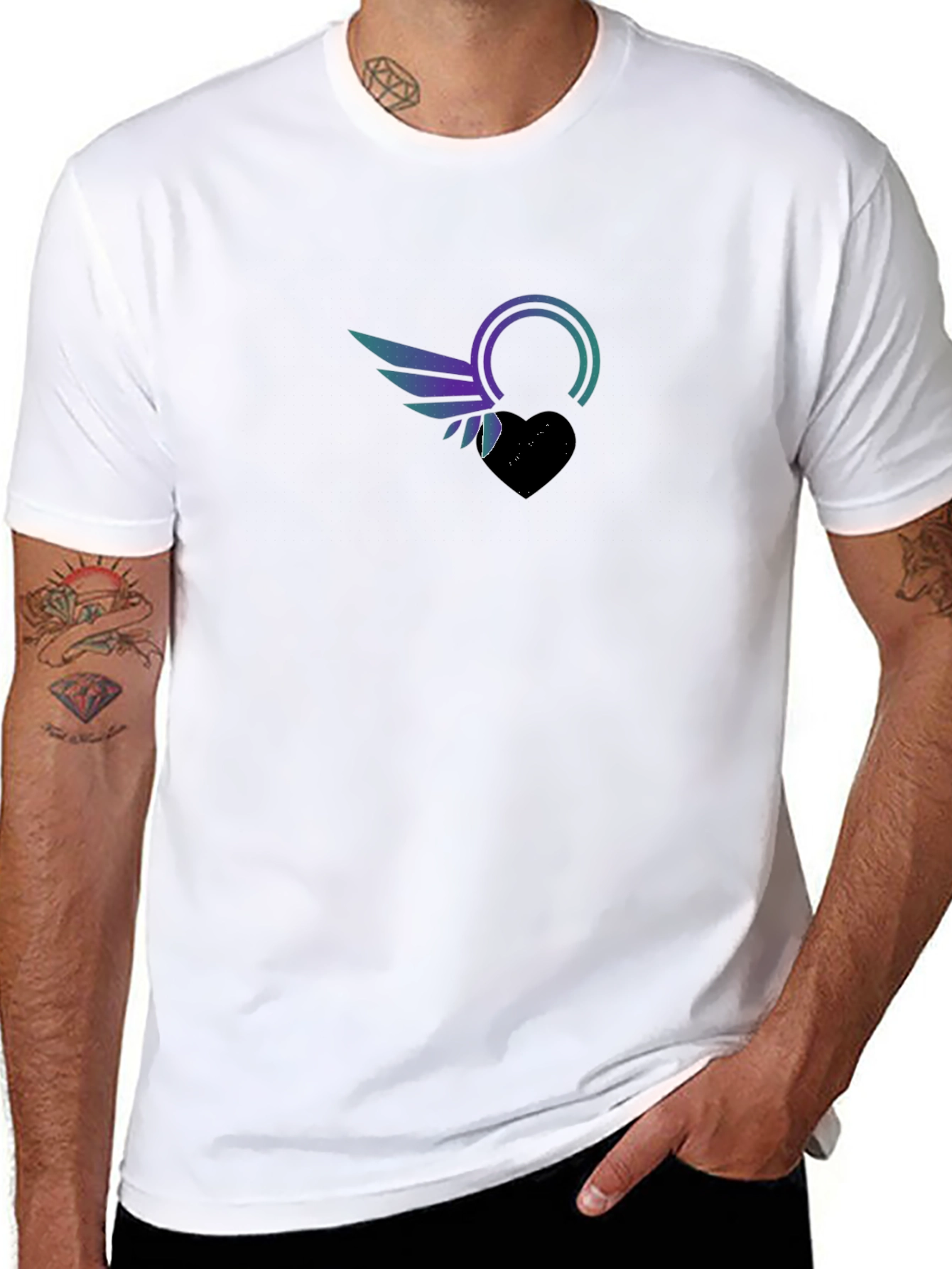 Winged Heart Graphic Black Tee