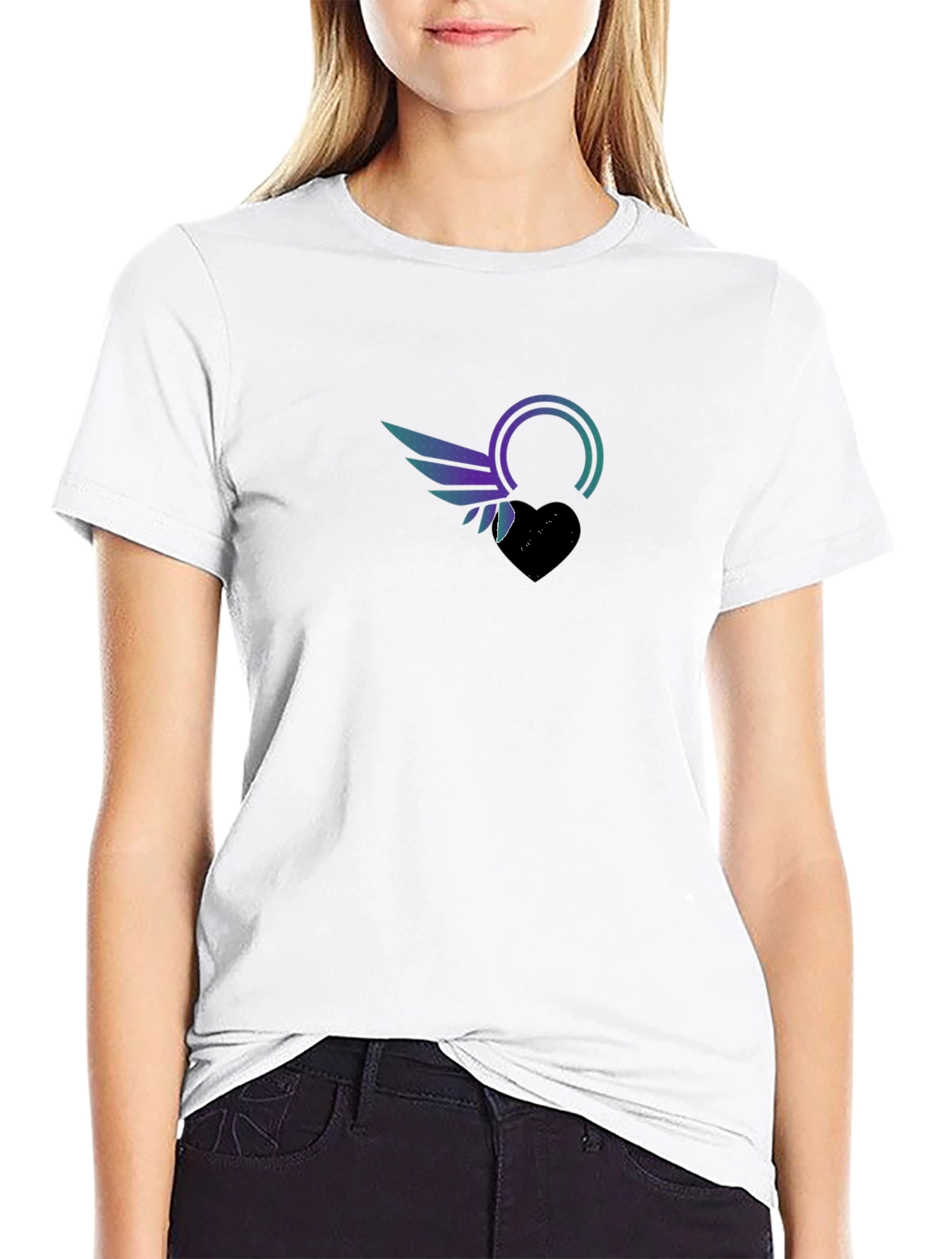 Winged Heart Graphic Black Tee