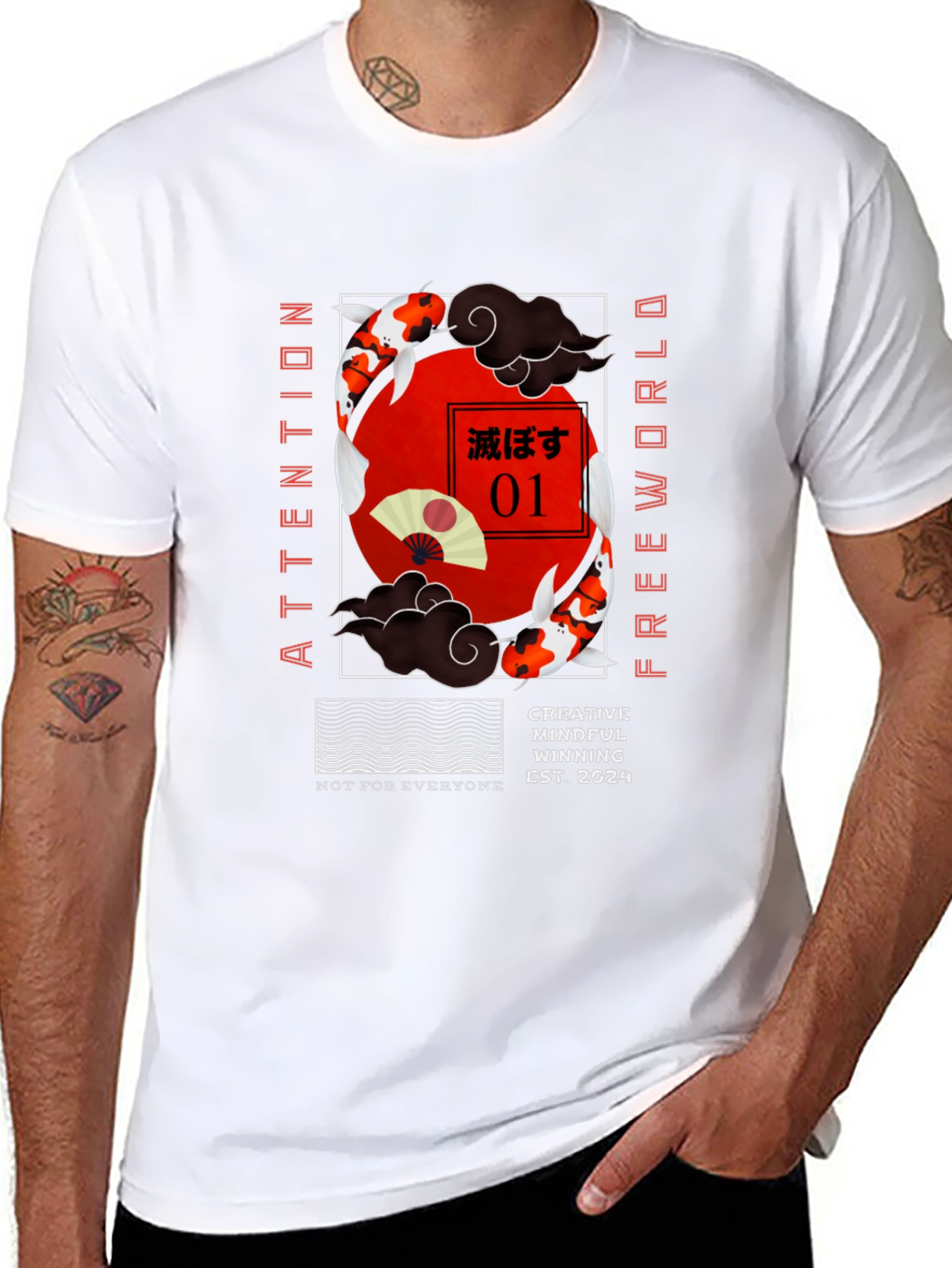 Koi Fish Graphic Tee - Attention Freeworld Design