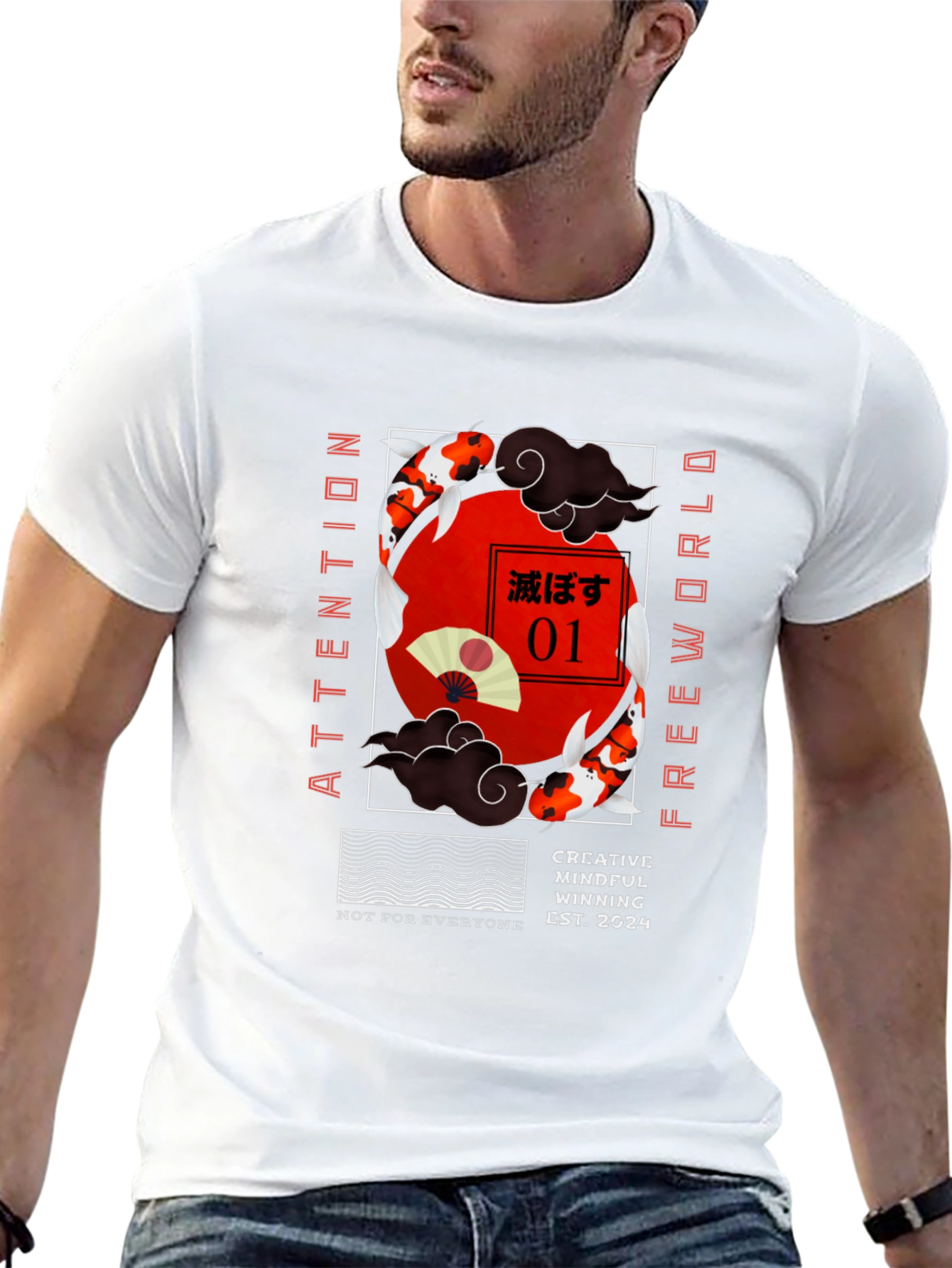 Koi Fish Graphic Tee - Attention Freeworld Design