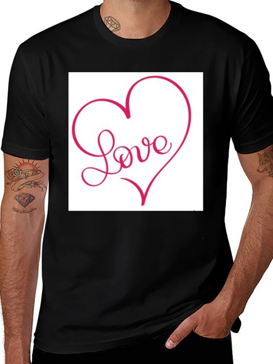 Love Heart Graphic Tee - Stylish Black T-Shirt
