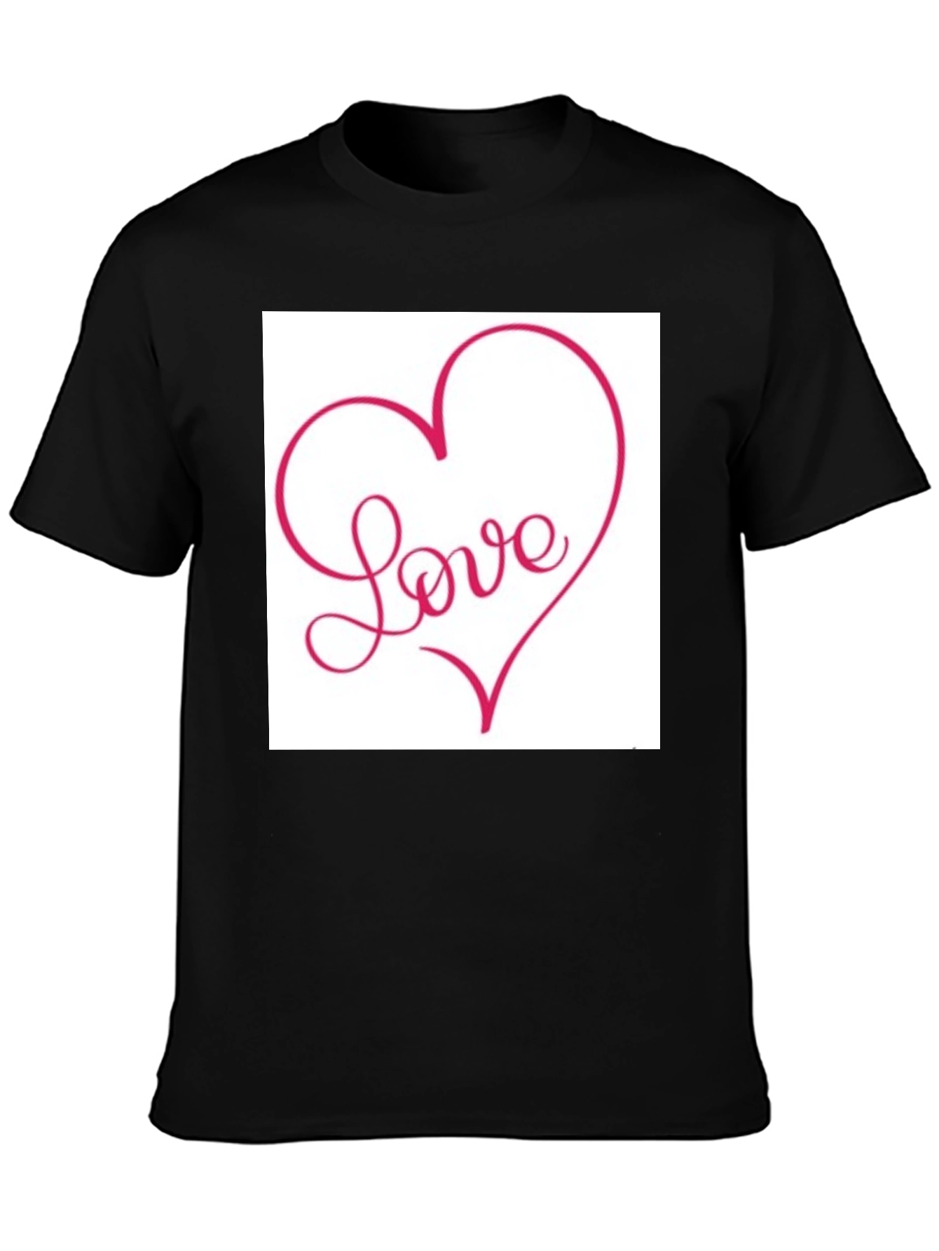 Love Heart Graphic Tee - Stylish Black T-Shirt