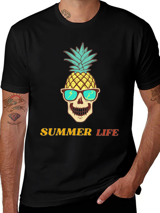 Summer Life Pineapple Skull Graphic Tee