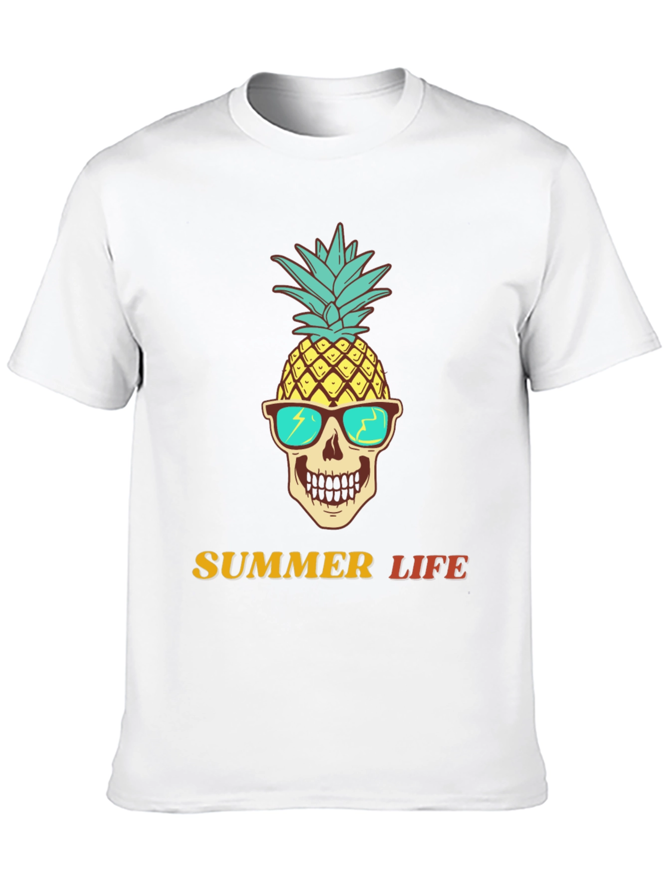 Summer Life Pineapple Skull Graphic Tee