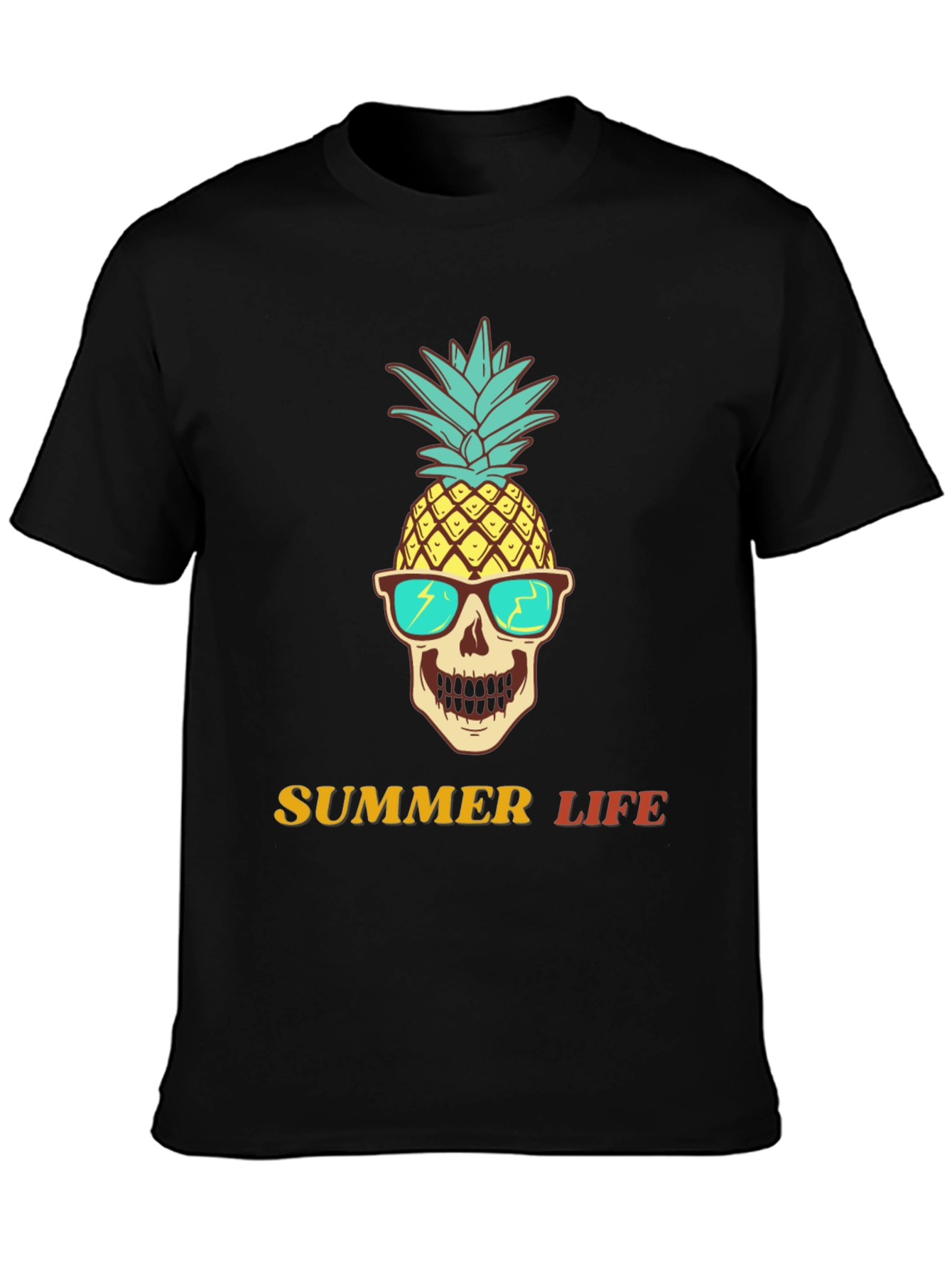 Summer Life Pineapple Skull Graphic Tee