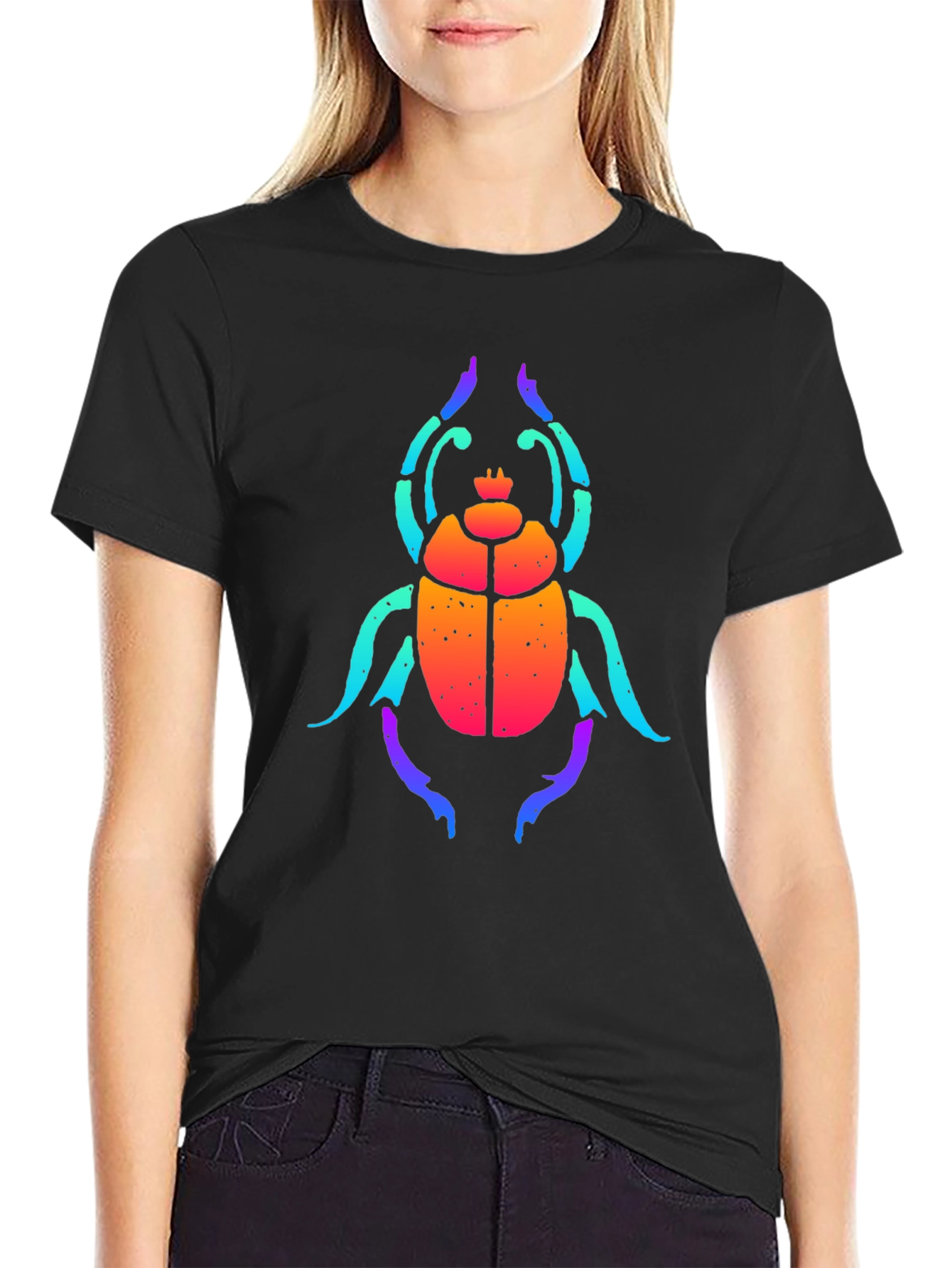 Rainbow Scarab Beetle Graphic T-Shirt