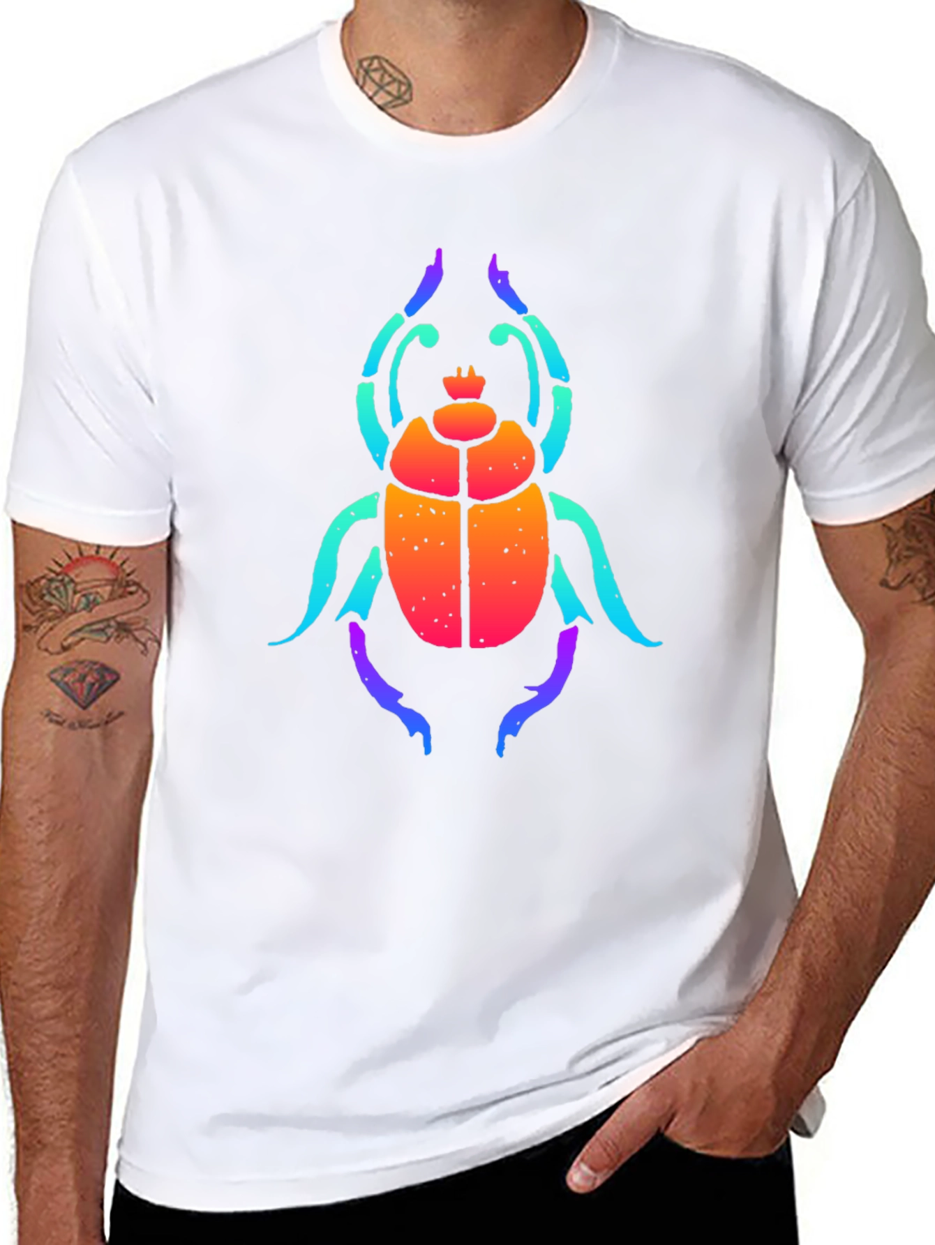 Rainbow Scarab Beetle Graphic T-Shirt