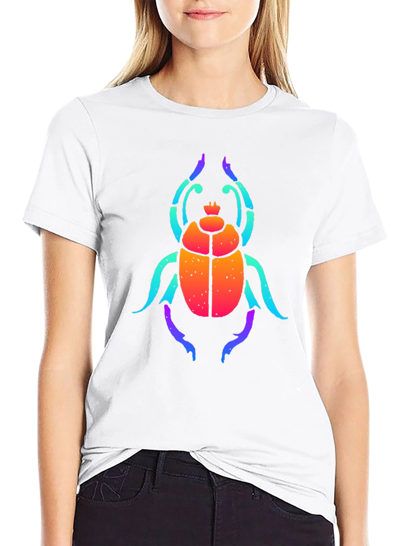 Rainbow Scarab Beetle Graphic T-Shirt