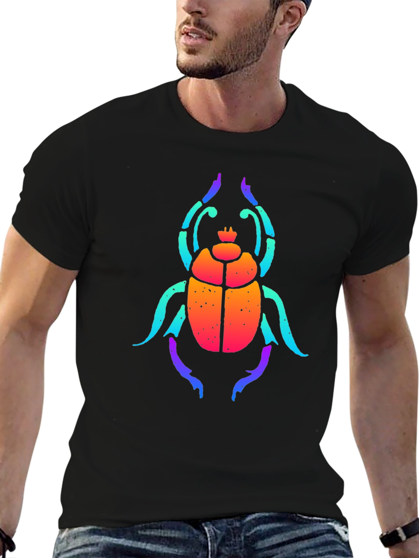 Rainbow Scarab Beetle Graphic T-Shirt