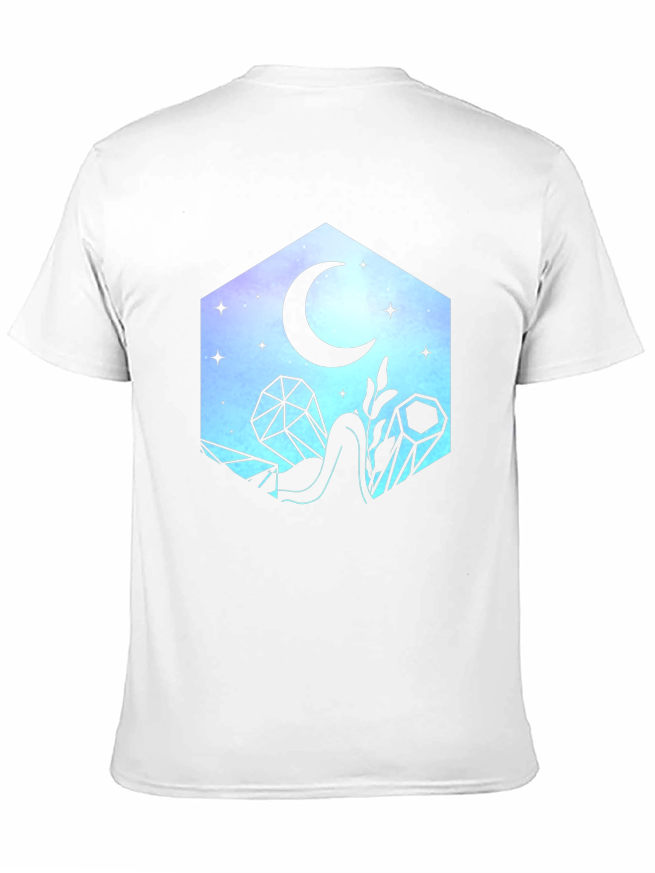 Crystals & Moon Graphic Tee - Stylish Unisex T-Shirt