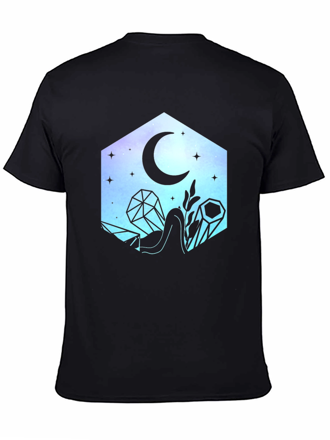 Crystals & Moon Graphic Tee - Stylish Unisex T-Shirt