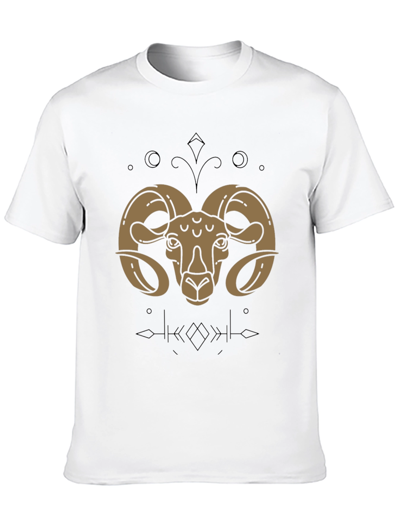 Ram Graphic T-Shirt - Black Cotton Zodiac Tee