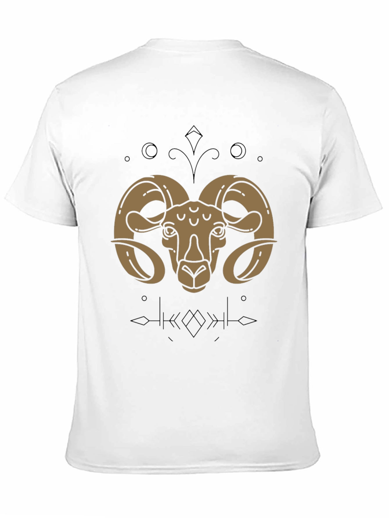 Ram Graphic T-Shirt - Black Cotton Zodiac Tee