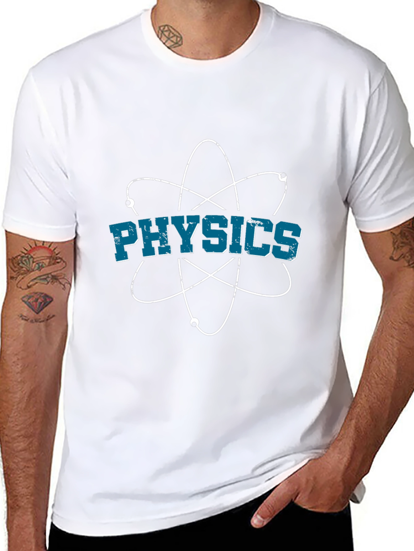 Physics Atom Graphic Tee - Science Geek Shirt