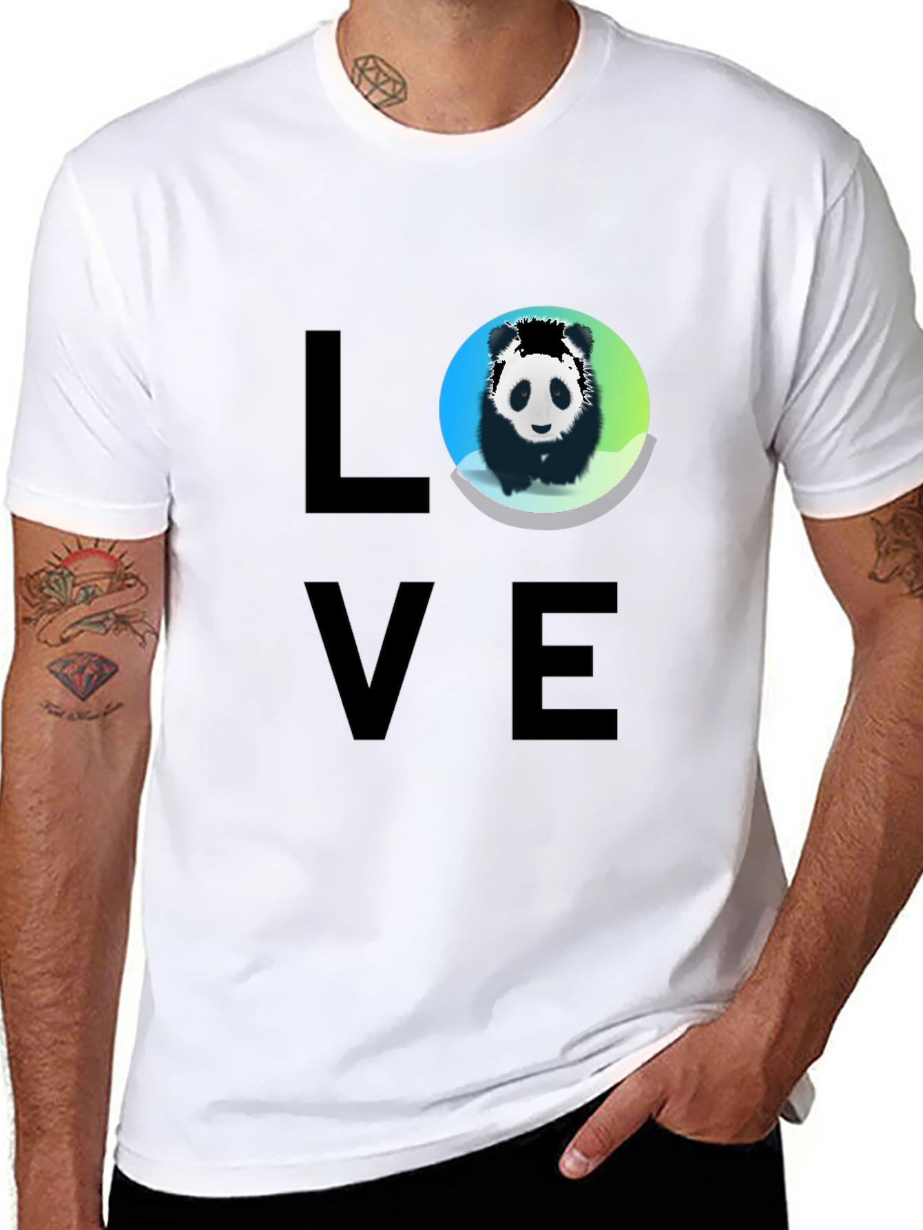 Love Panda Graphic Tee - Black