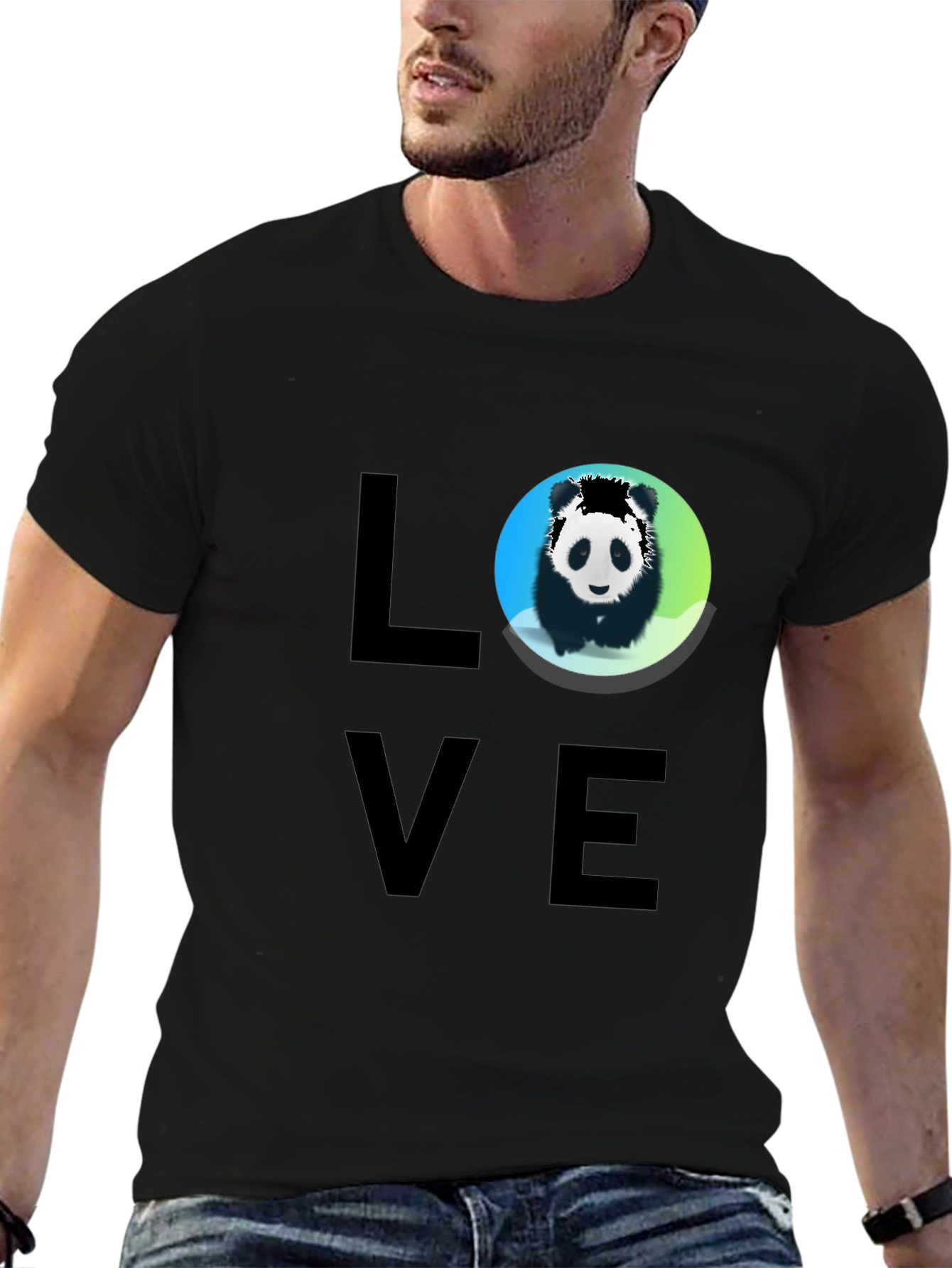 Love Panda Graphic Tee - Black