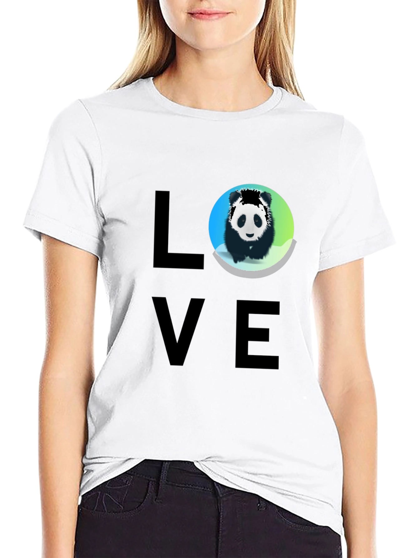 Love Panda Graphic Tee - Black