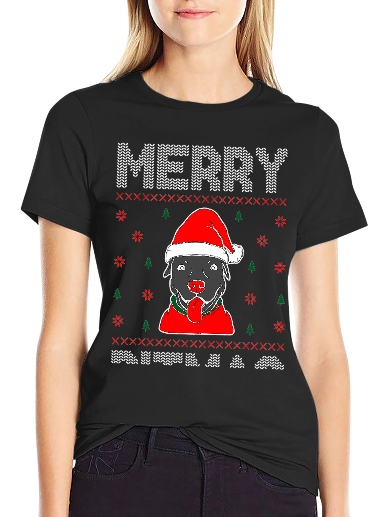 Merry Christmas Dog Graphic Tee