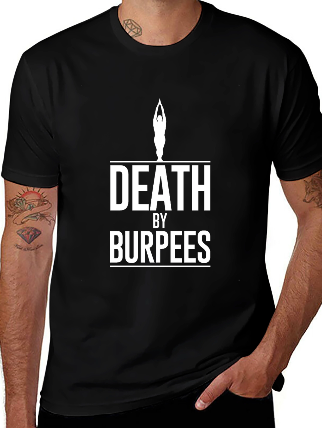 Death By Burpees T-Shirt Funny Workout Tee