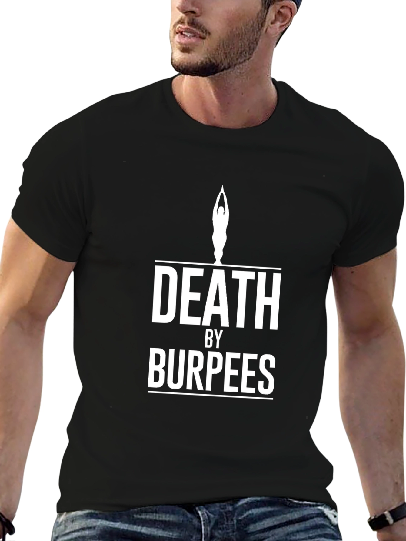 Death By Burpees T-Shirt Funny Workout Tee