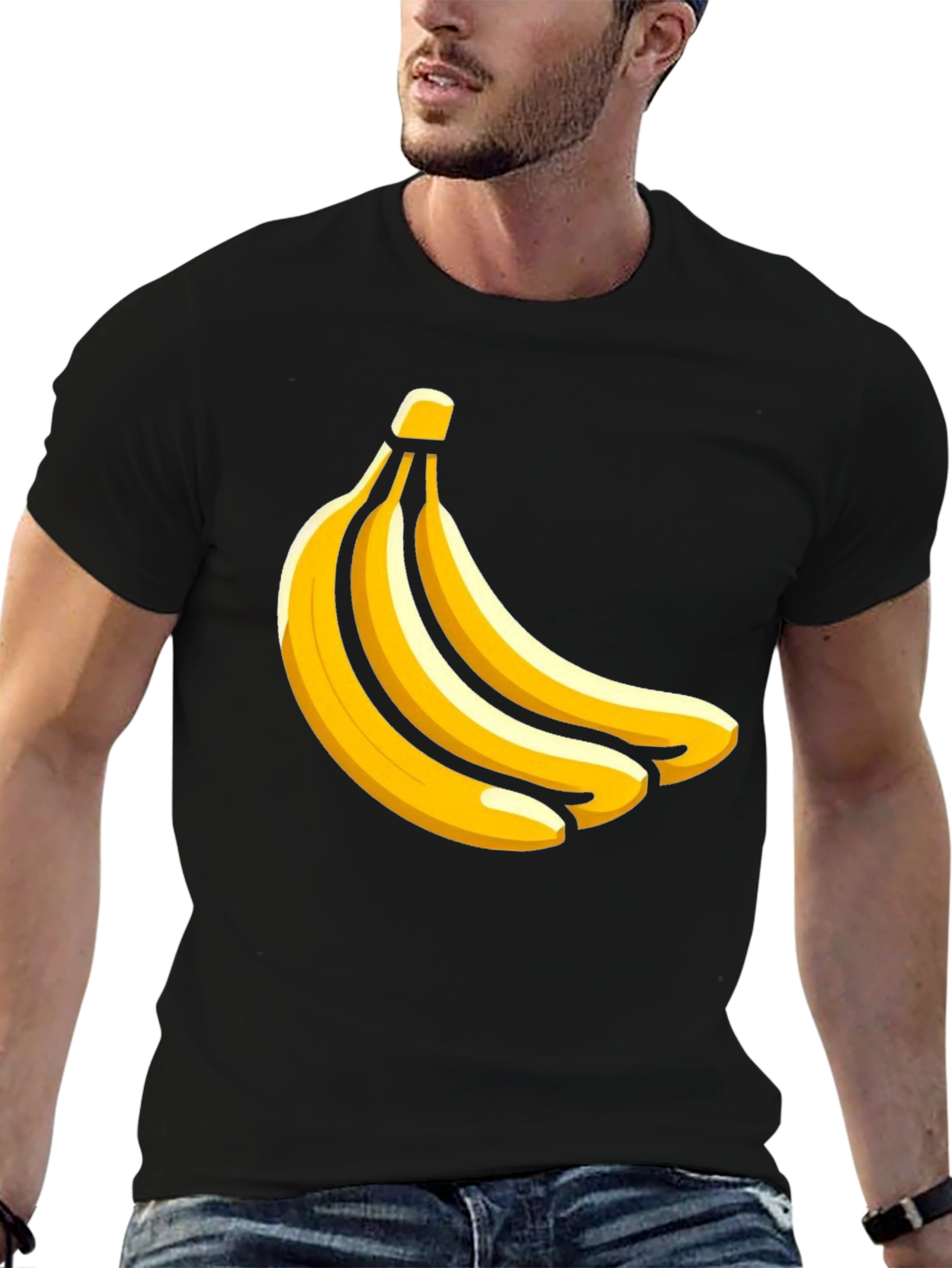 Banana Bunch Graphic T-Shirt - Casual Black Tee