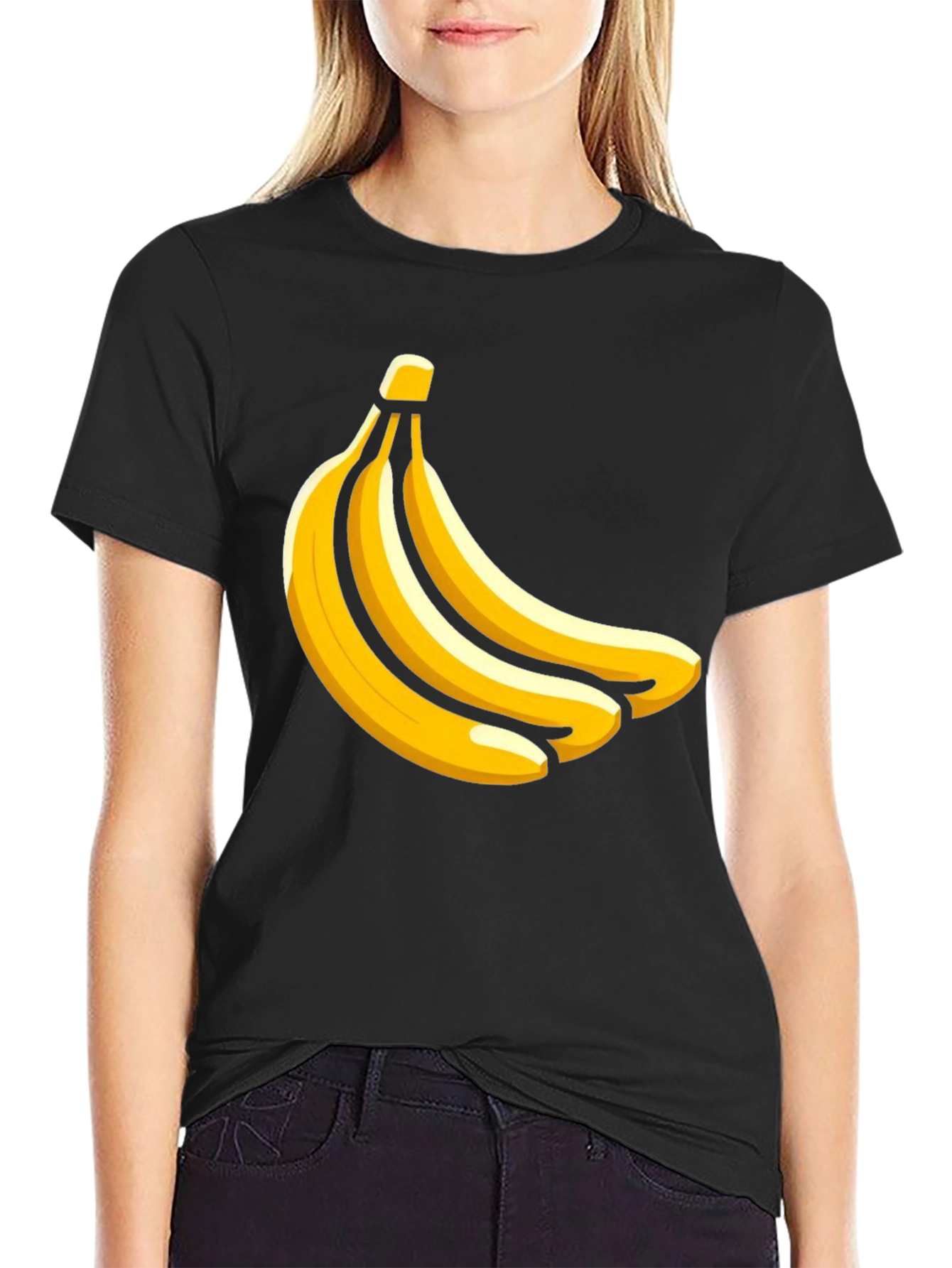 Banana Bunch Graphic T-Shirt - Casual Black Tee