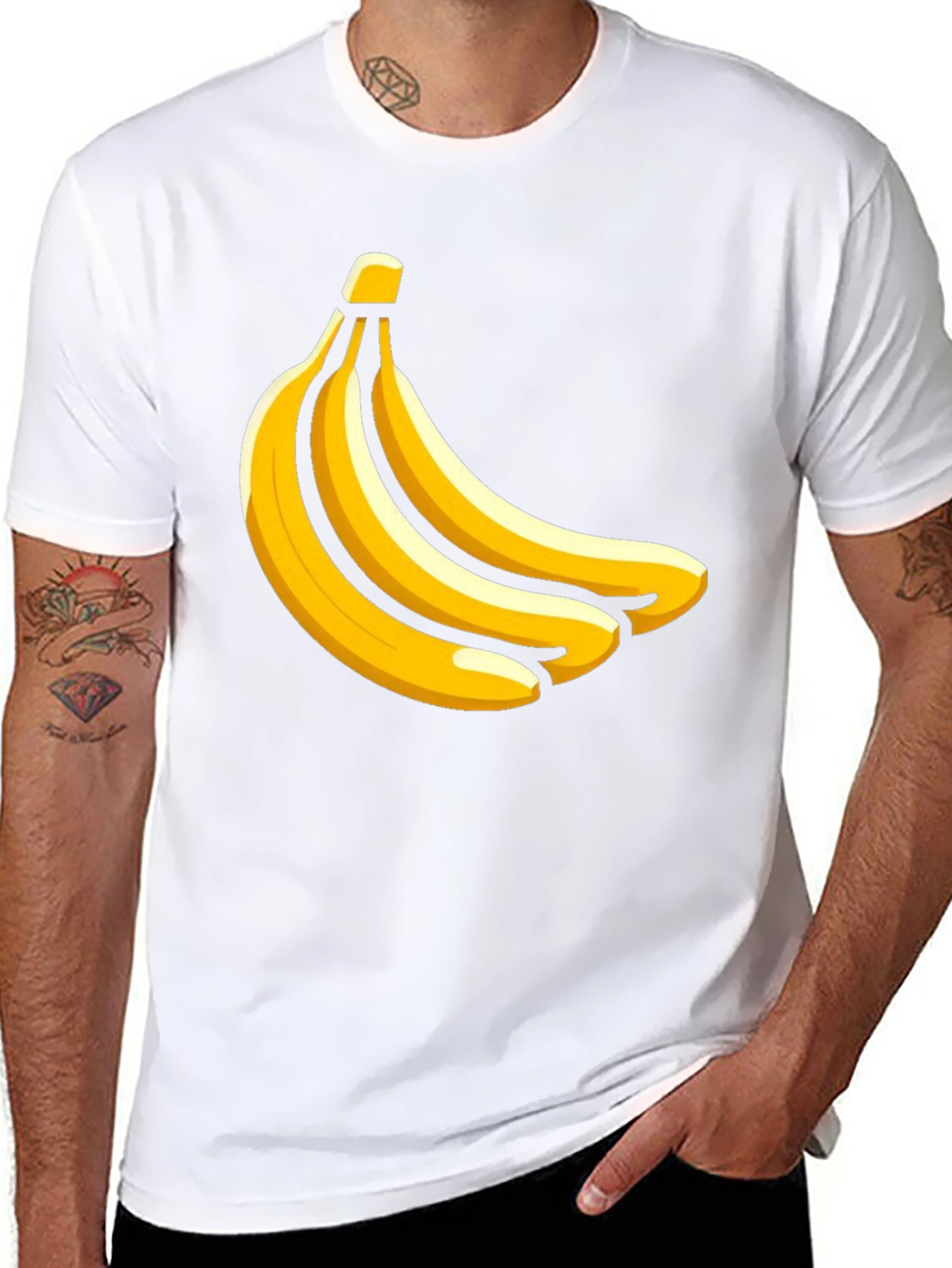 Banana Bunch Graphic T-Shirt - Casual Black Tee