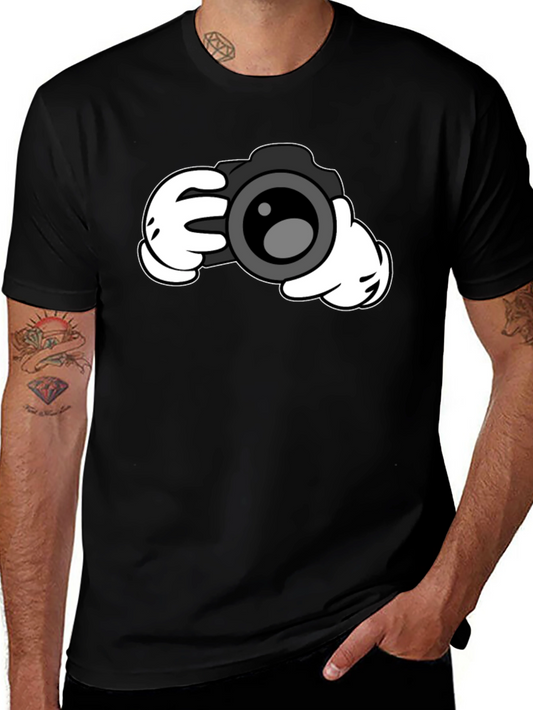 Cartoon Camera Hands Graphic T-Shirt