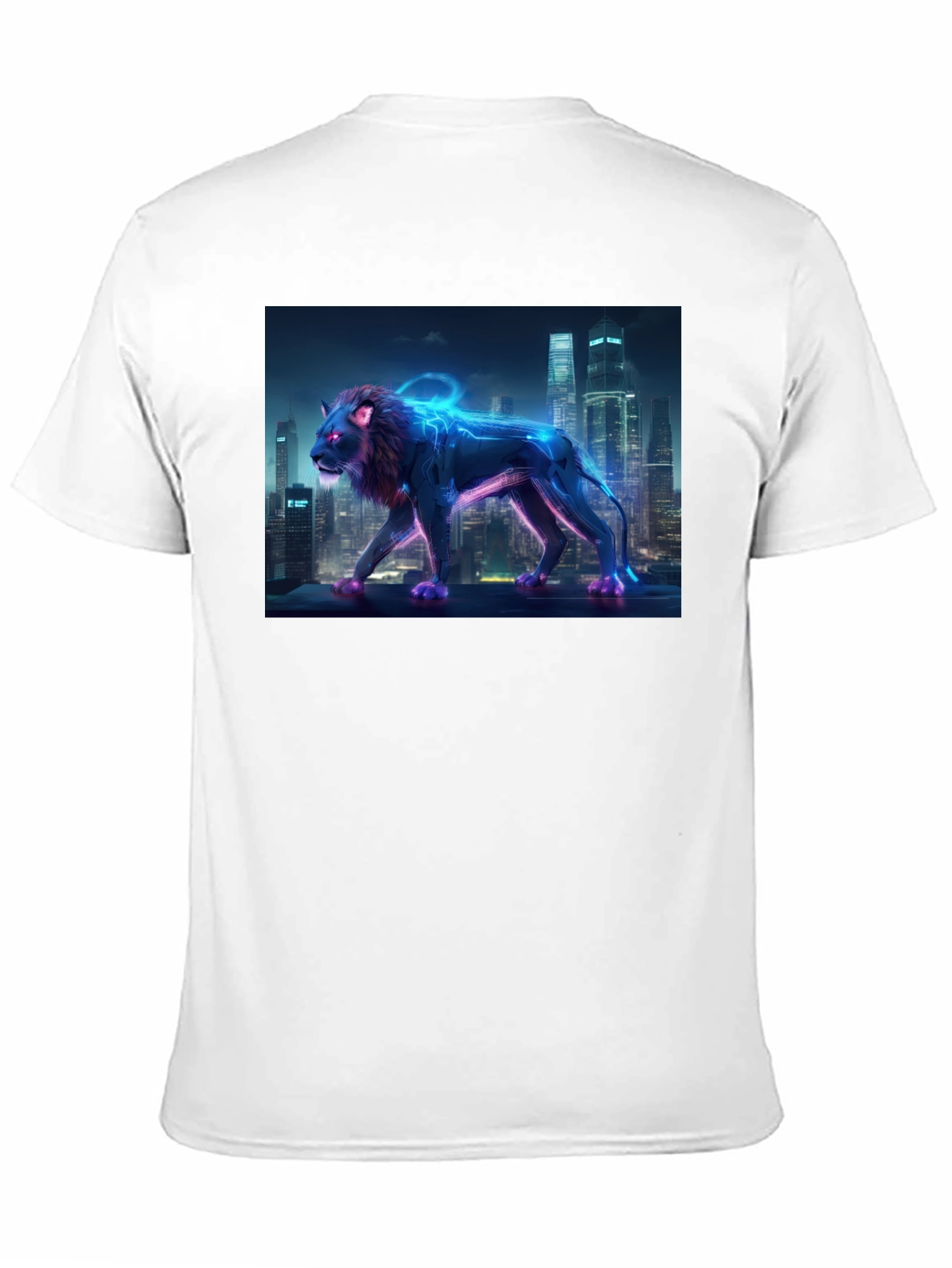 Cyberpunk Lion Graphic Tee - Urban Style