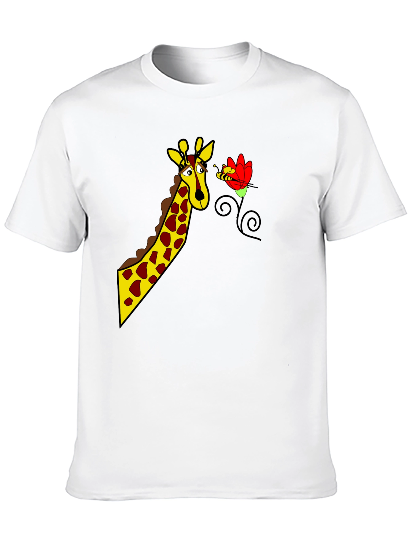 Giraffe & Bee Graphic Tee - Black